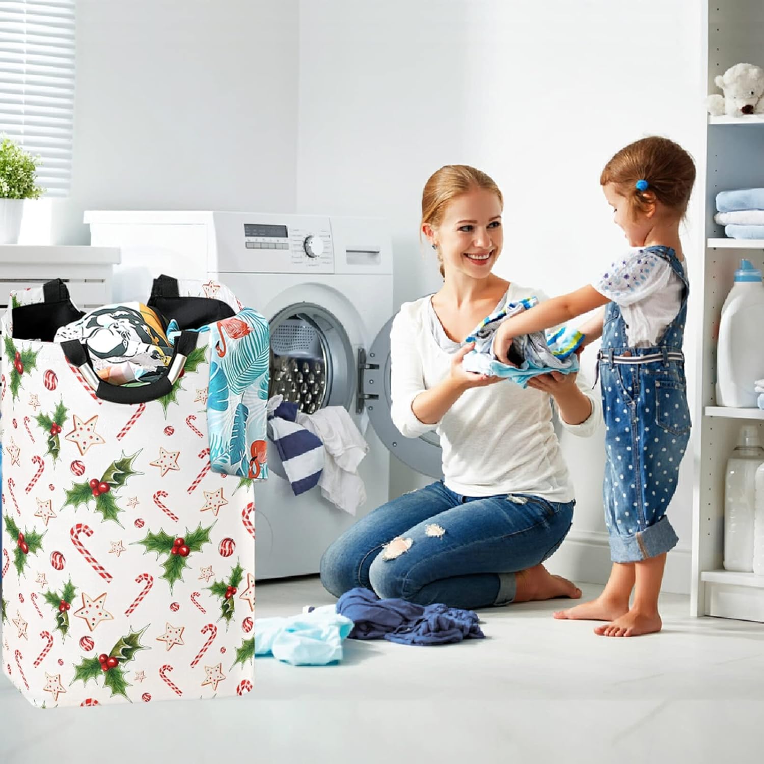 visesunny Foldable Laundry Hamper Basket with Waterproof Oxford Fabric