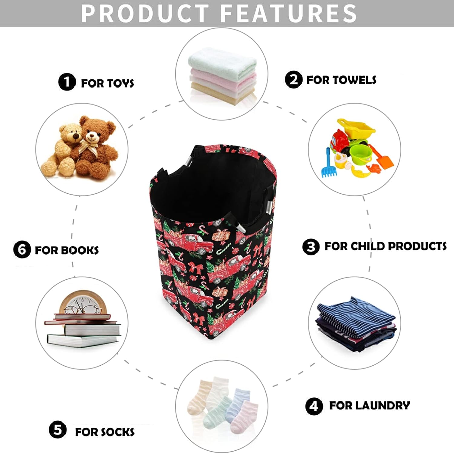 visesunny Foldable Laundry Basket with Waterproof Fabric