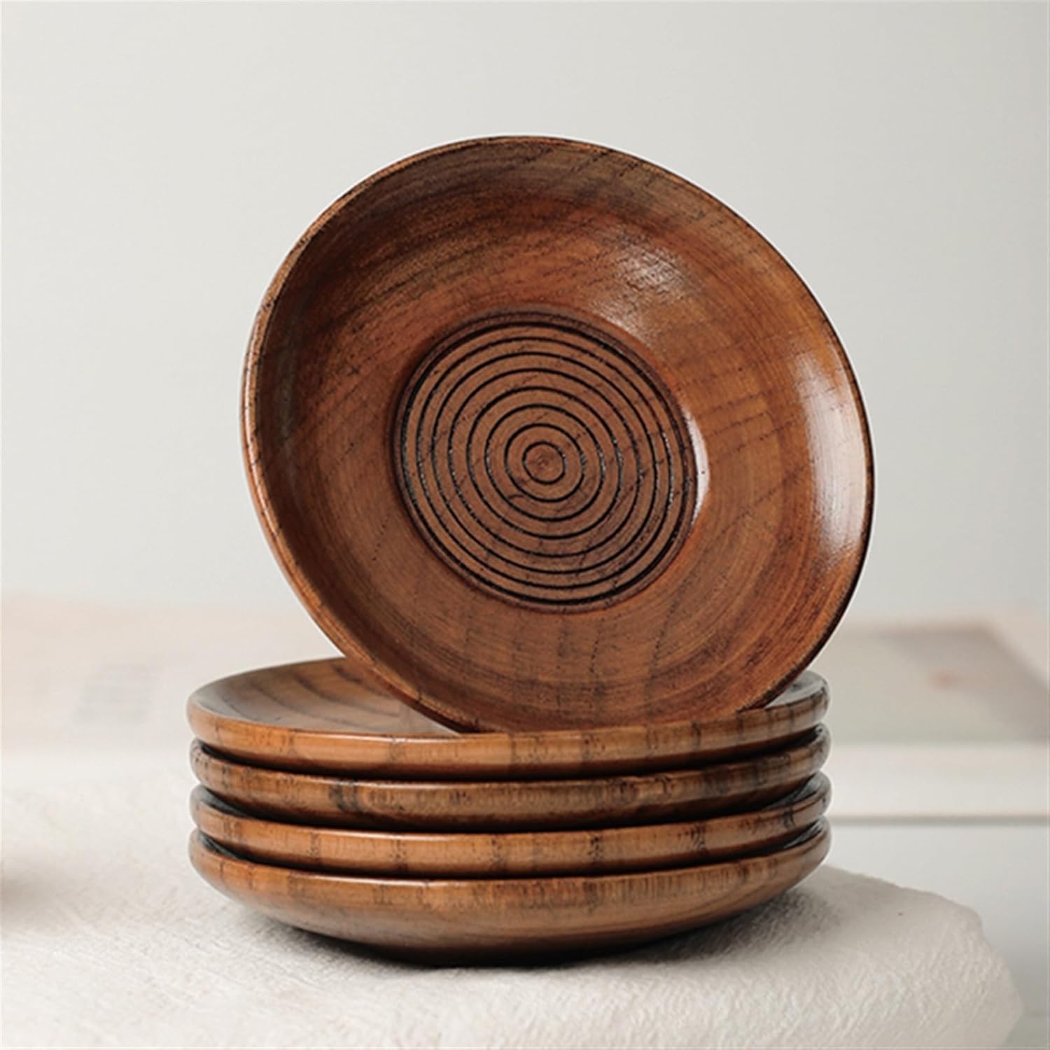 Solid Wood Wine Glass Deli Topper with Coaster Holder 5pcs