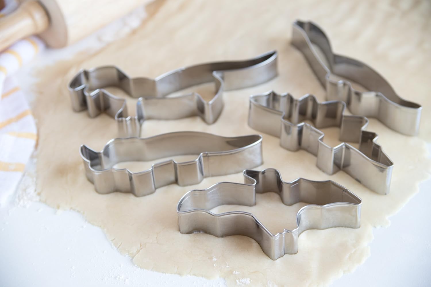 Fox Run Science Cookie Cutter Set of 5 Dinosaur Silver 1