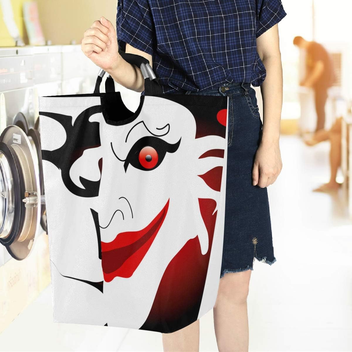 visesunny Funny Poker Laundry Hamper with Handle