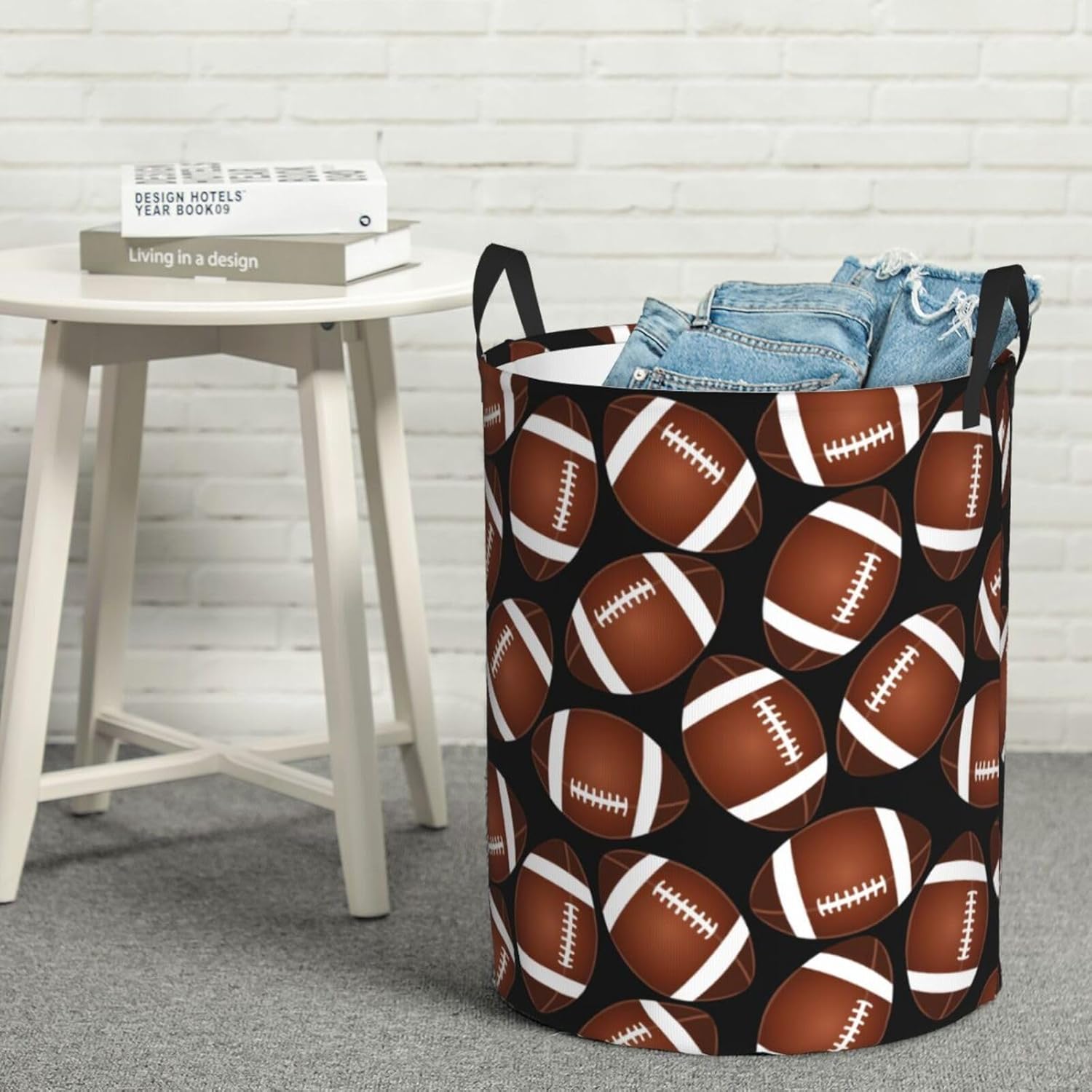 American Football Laundry Hamper with Handles - Large Collapsible
