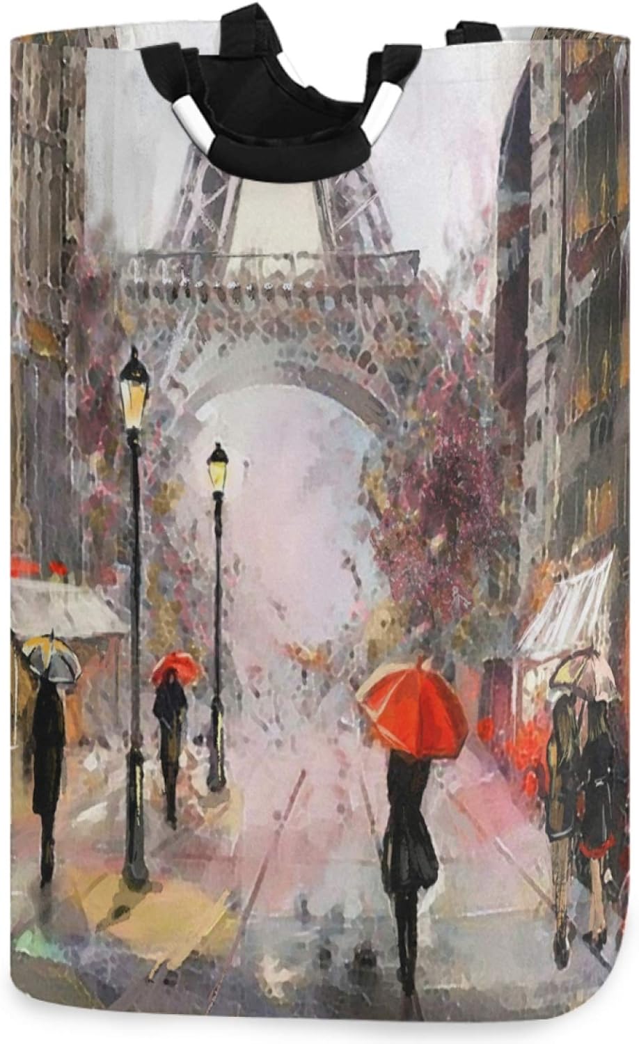 visesunny Oil Painting Eiffel Tower Laundry Hamper