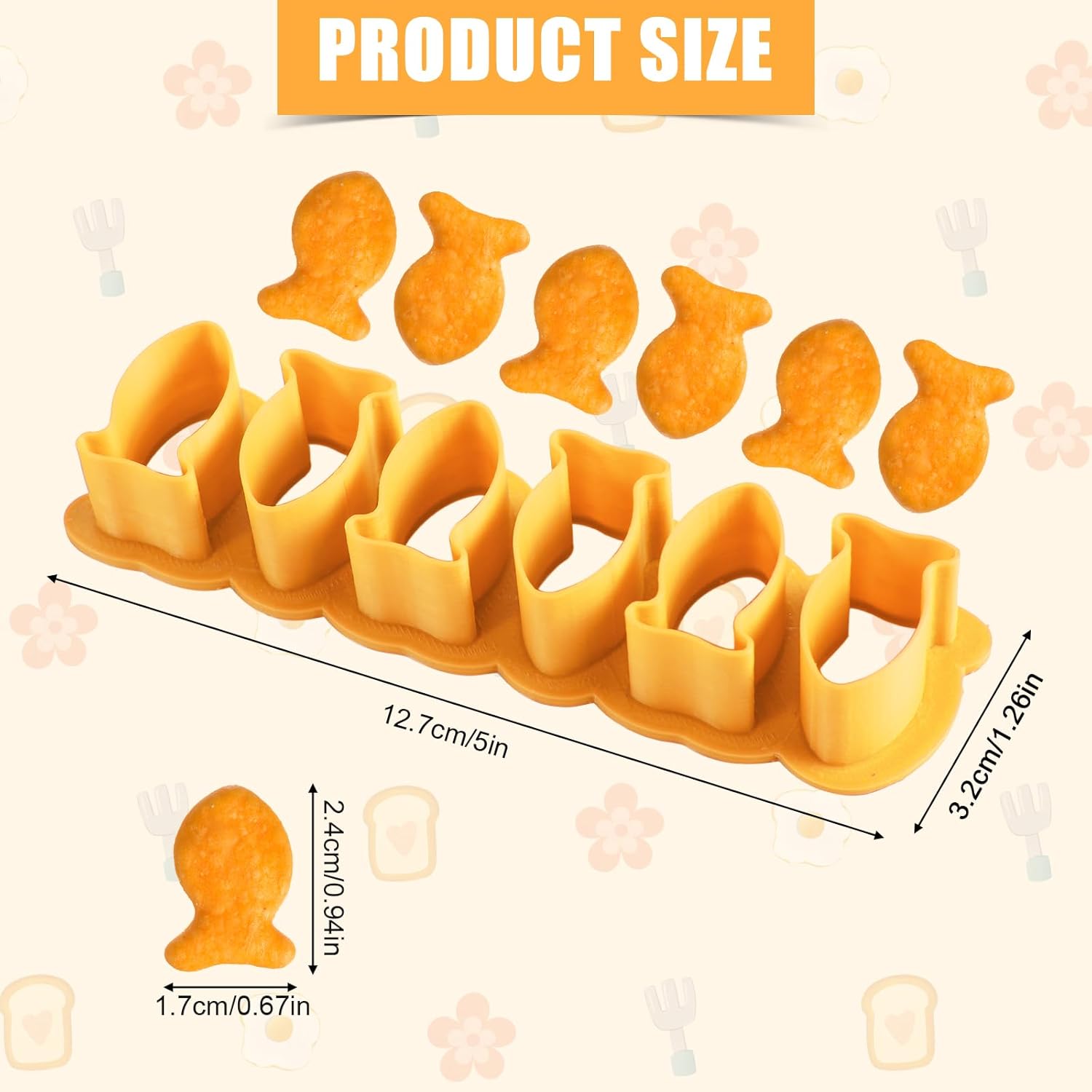 Mini Goldfish Cookie Cutter Set 6 Pieces Yellow