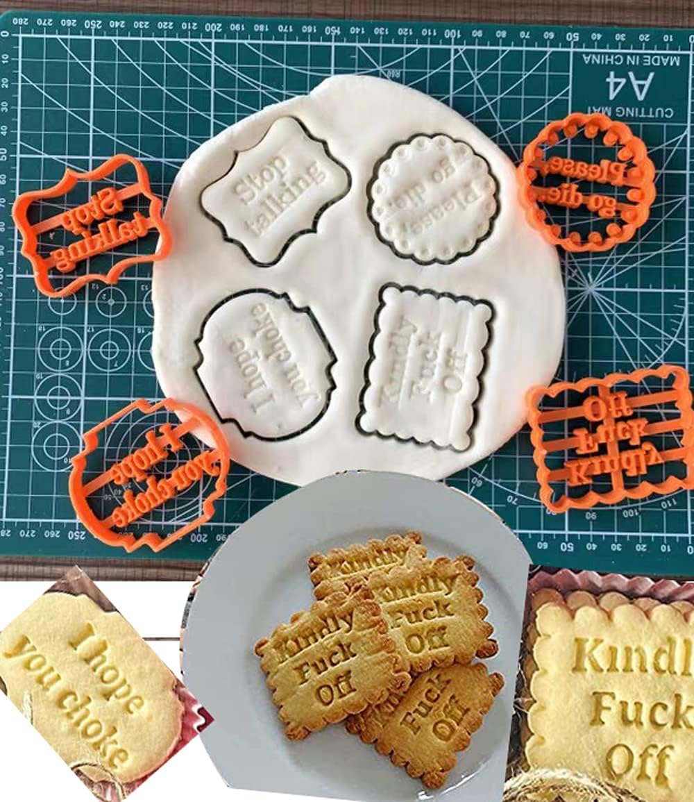 Dycica 4PCS Funny Cookie Moulds Set for Baking and Parties