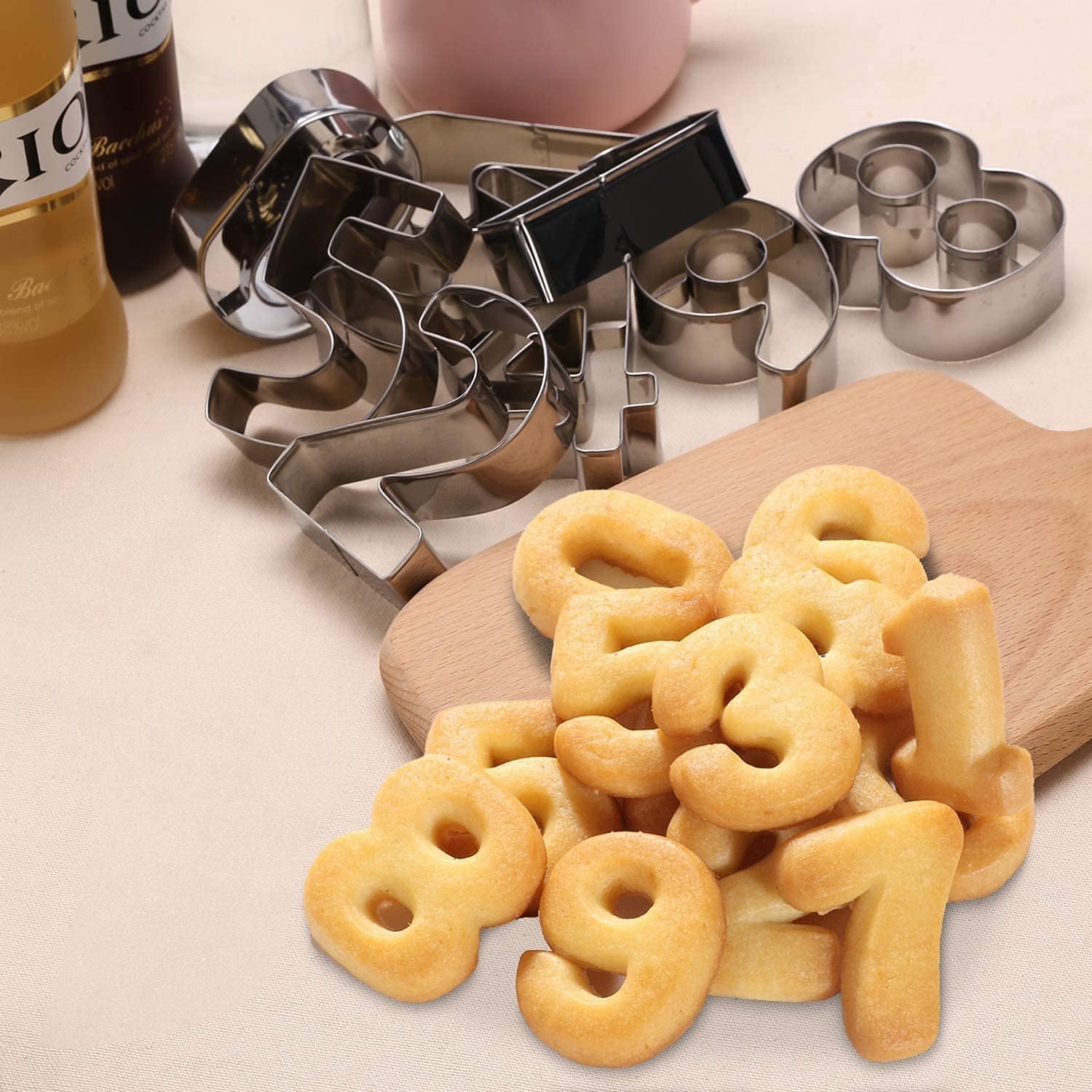 FUBARBAR 35pcs Alphabet Number Cookie Cutters Set