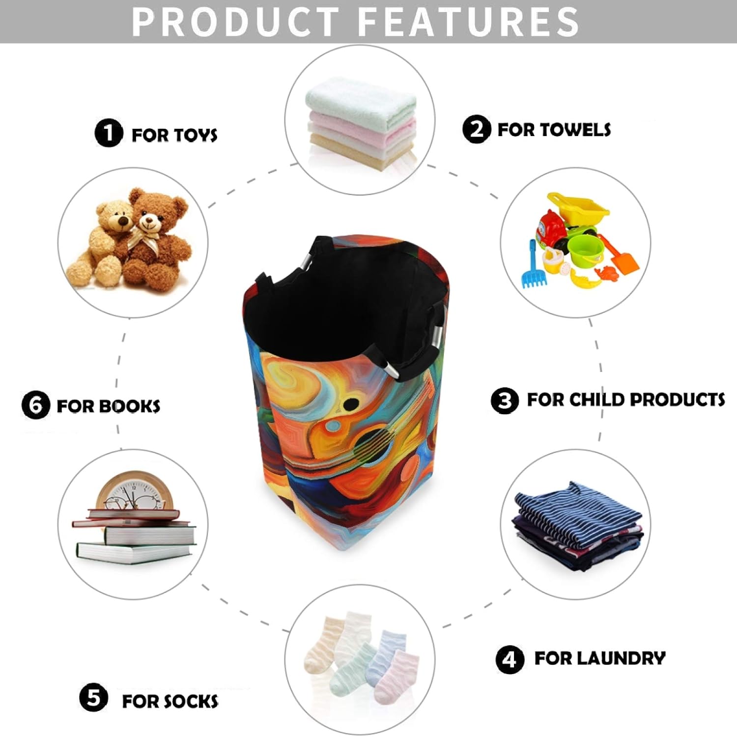 visesunny Large Capacity Laundry Hamper with Waterproof Oxford Fabric 1