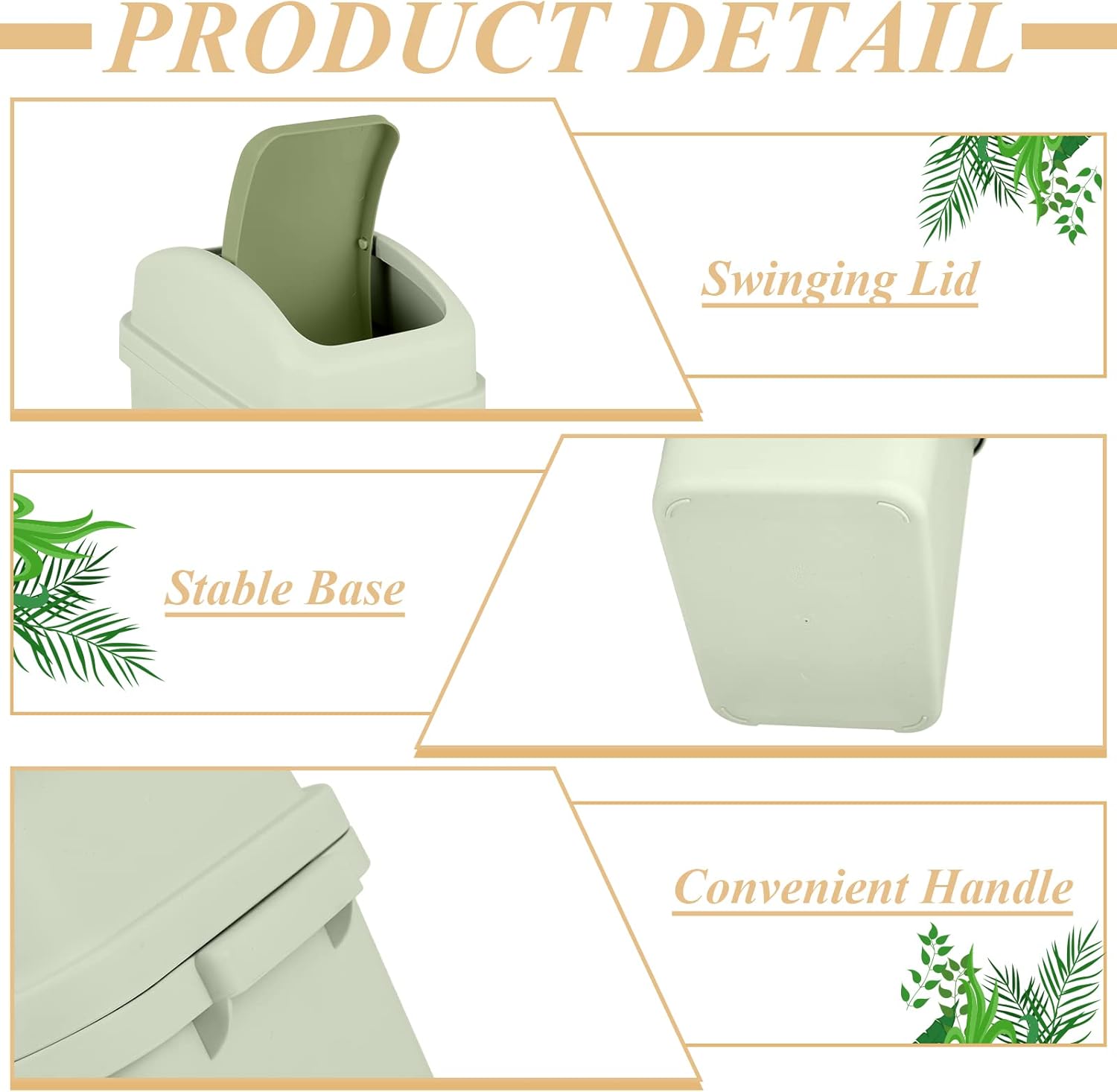 Sumind 2 Pcs Bathroom Trash Can with Swing Lid