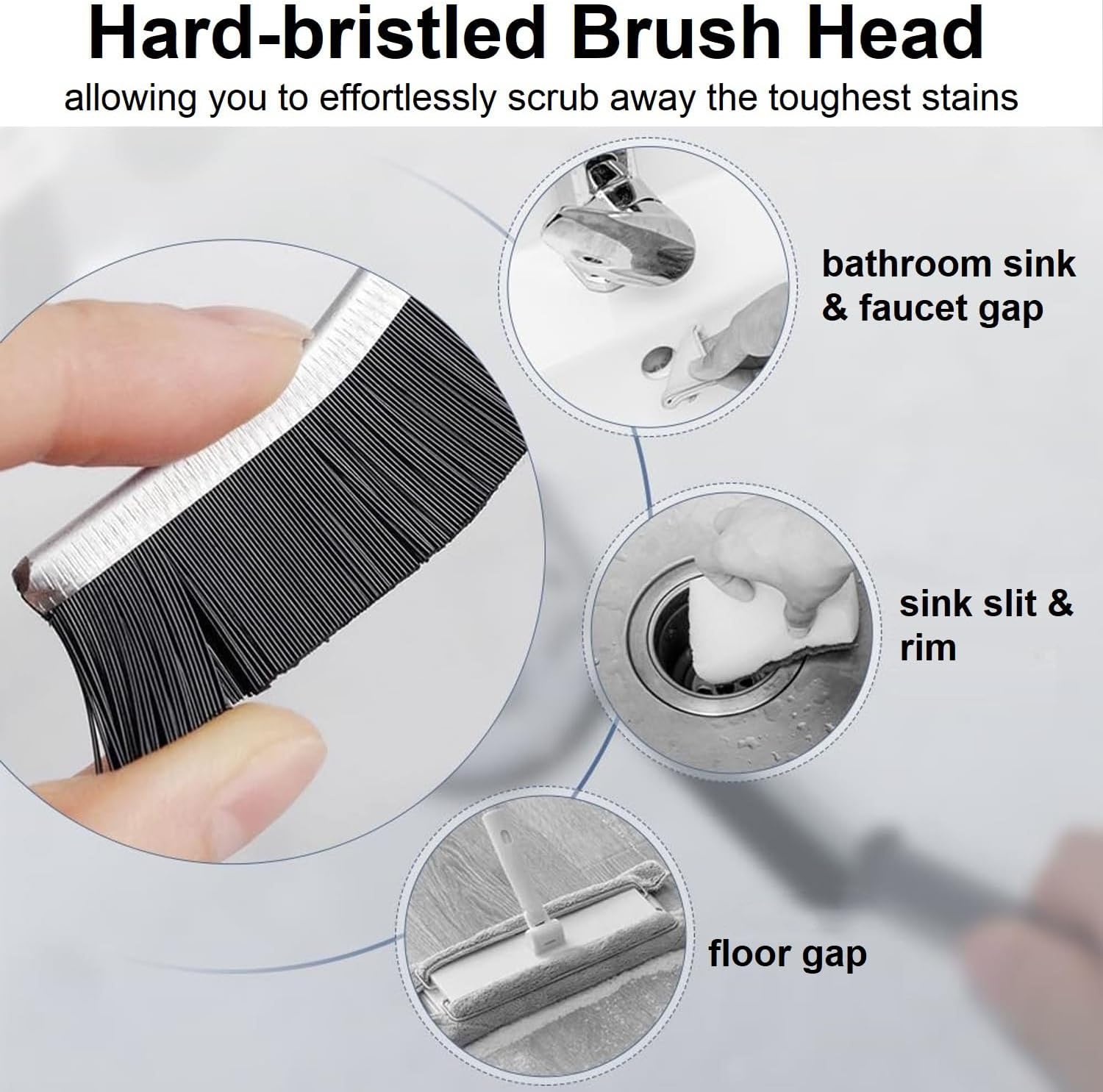 5 Pcs Hard Bristle Crevice Cleaning Brush Tool
