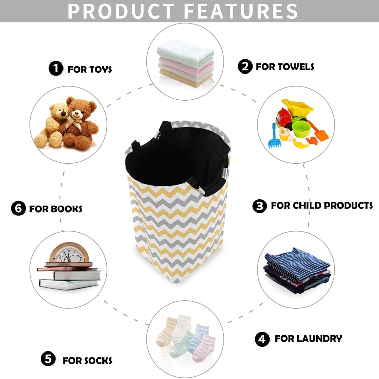 Visesunny Laundry Hamper with Waterproof Oxford Fabric