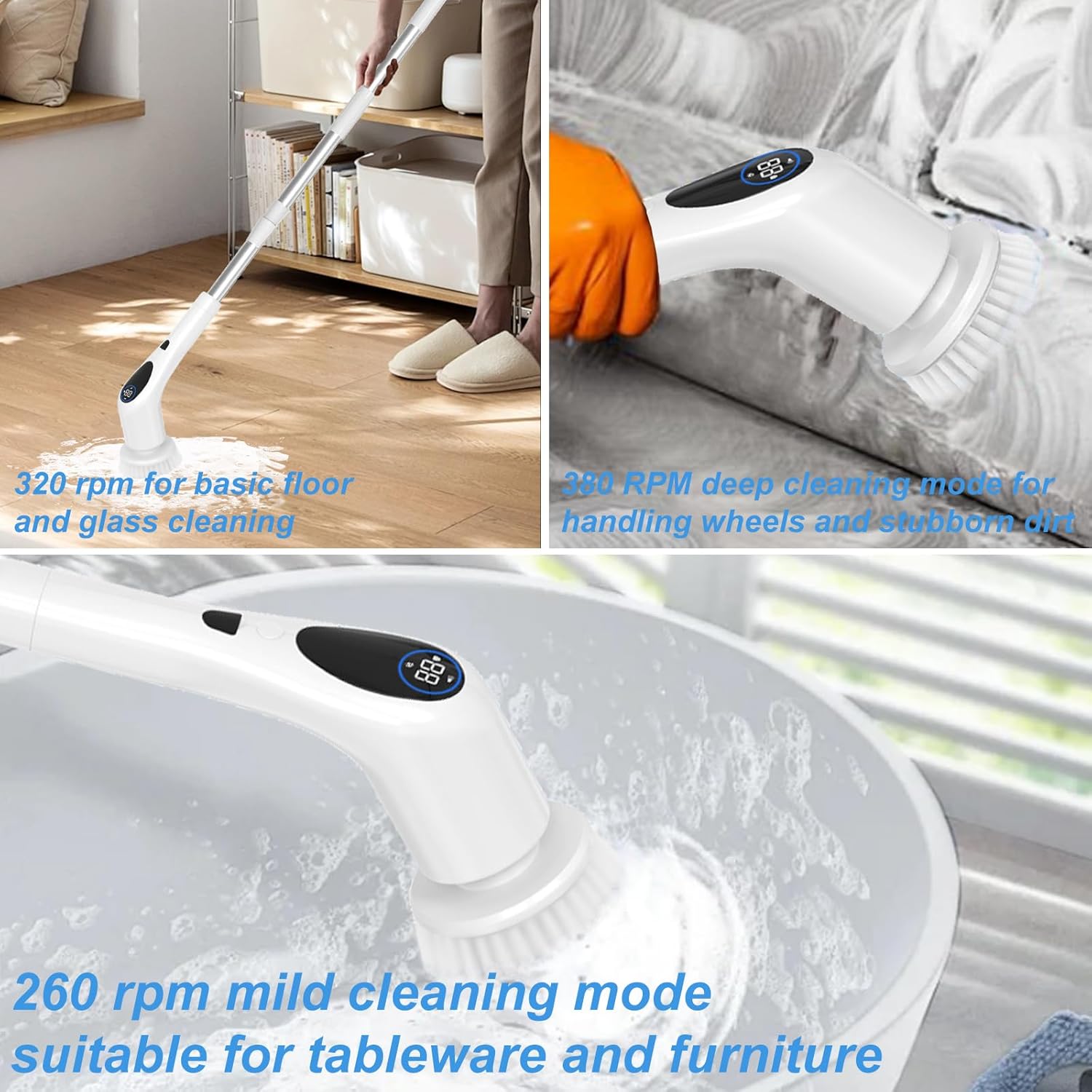 COMUSTER Electric Spin Scrubber with 9 Brush Heads 1
