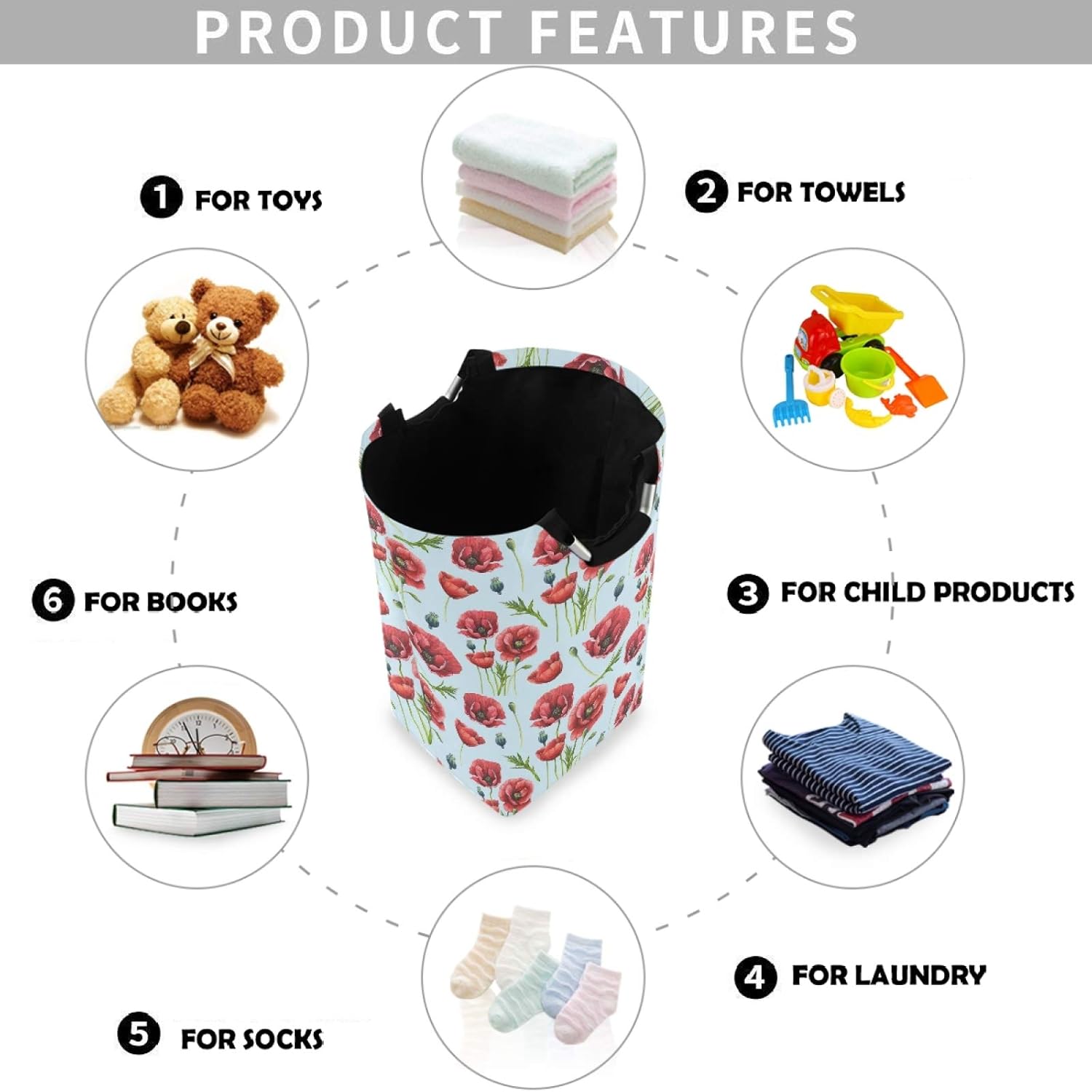 Visesunny Laundry Hamper with Waterproof Oxford Fabric 1