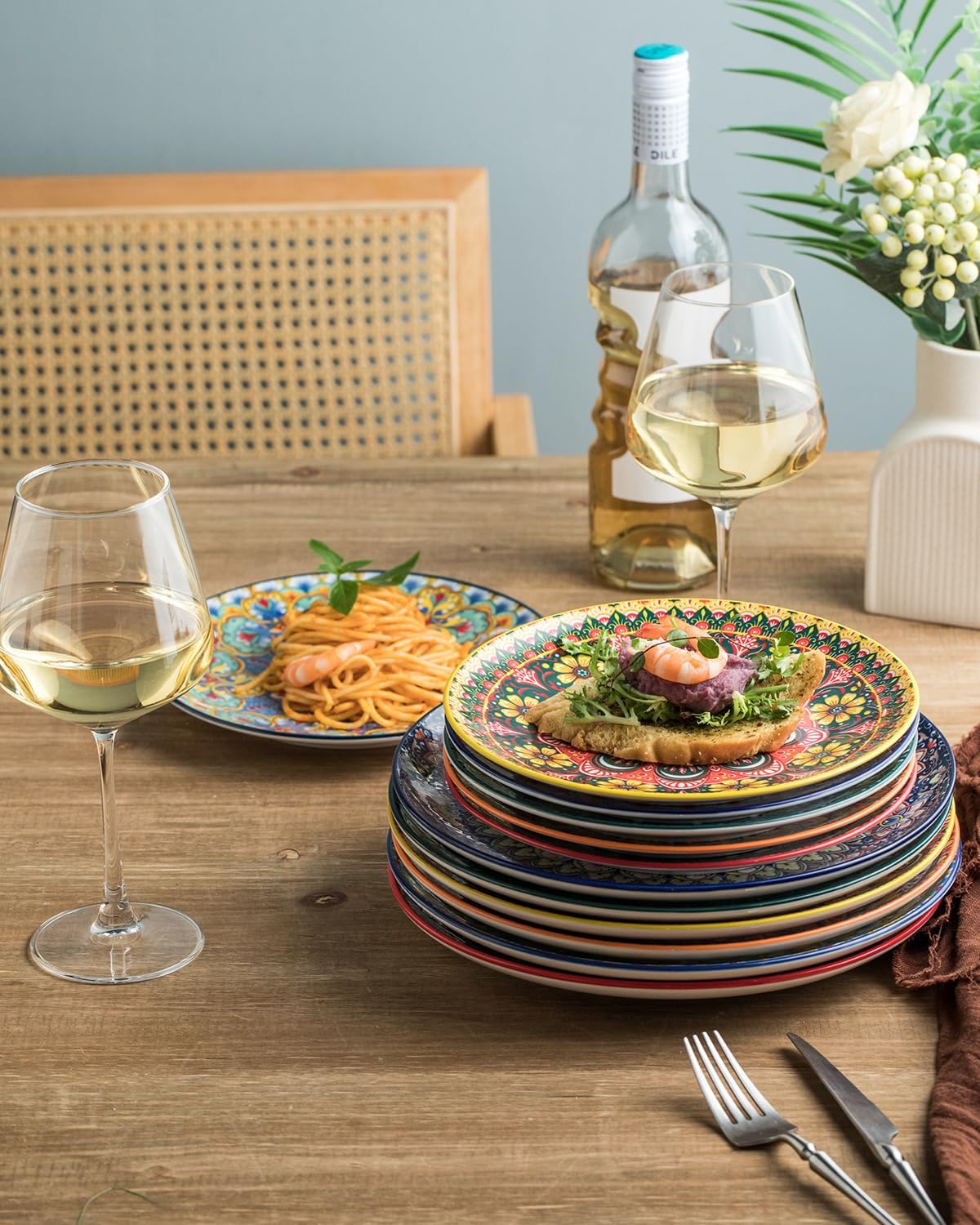 Euisail Dinner Plate Set of 6 1025 Inch Ceramic Plates