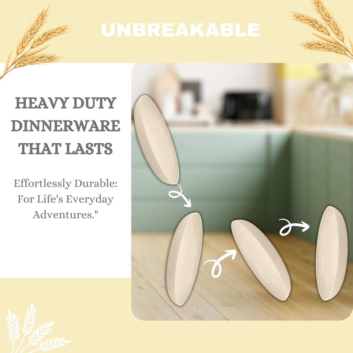 ECOSTAR Unbreakable Wheat Straw Dinnerware Set
