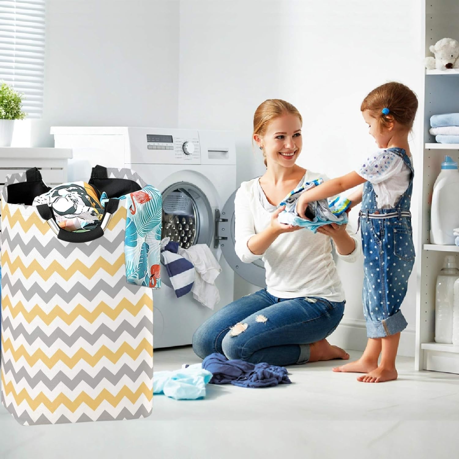 Visesunny Laundry Hamper with Waterproof Oxford Fabric