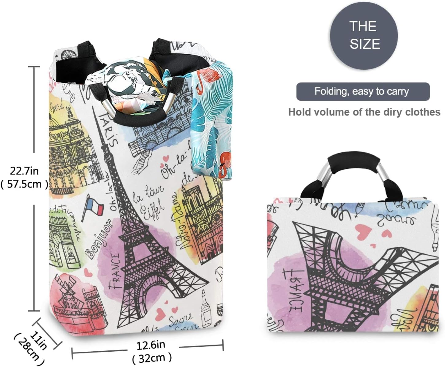 Susiyo Foldable Laundry Basket with Handles and Waterproof Design