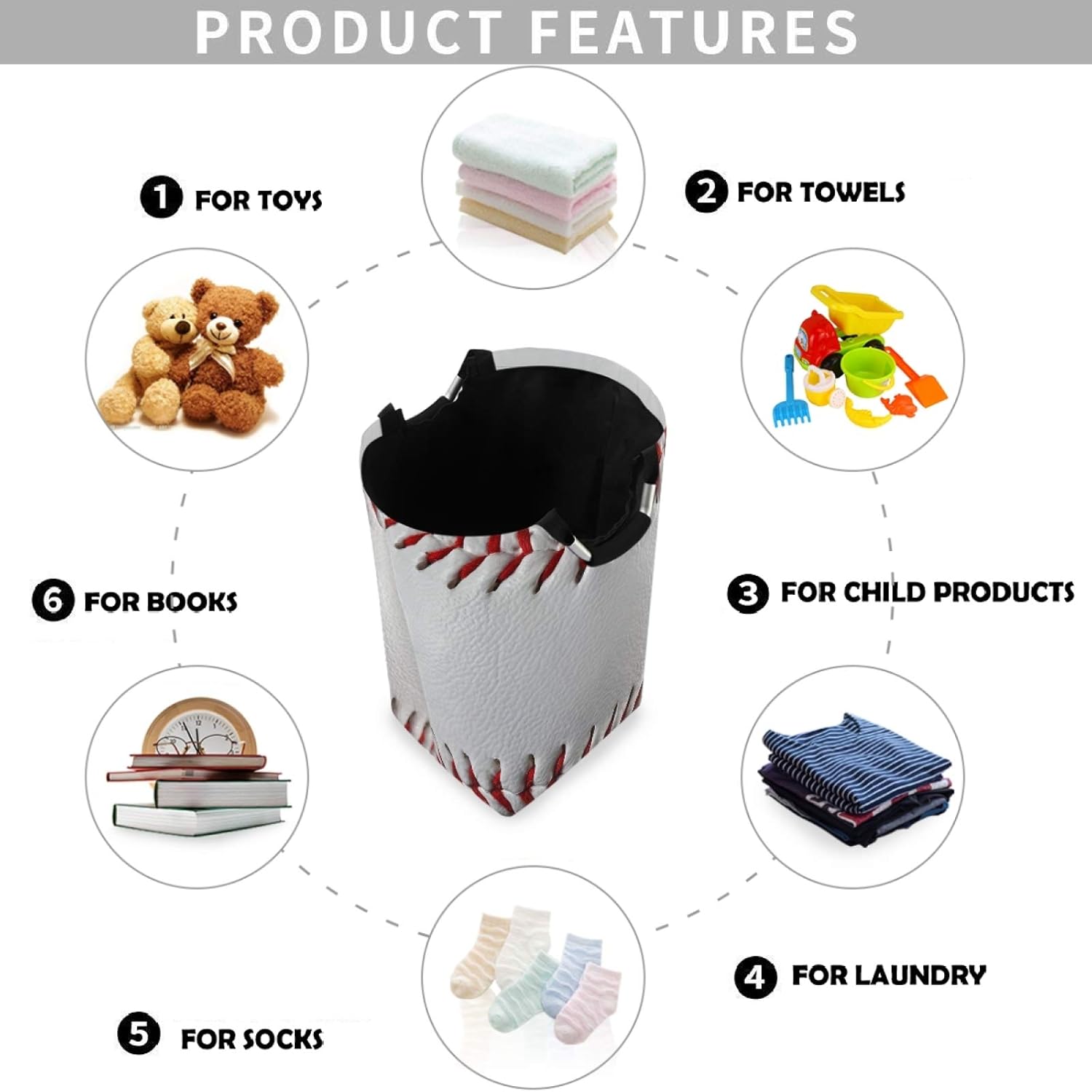 visesunny Large Capacity Laundry Basket with Waterproof Oxford Fabric 1