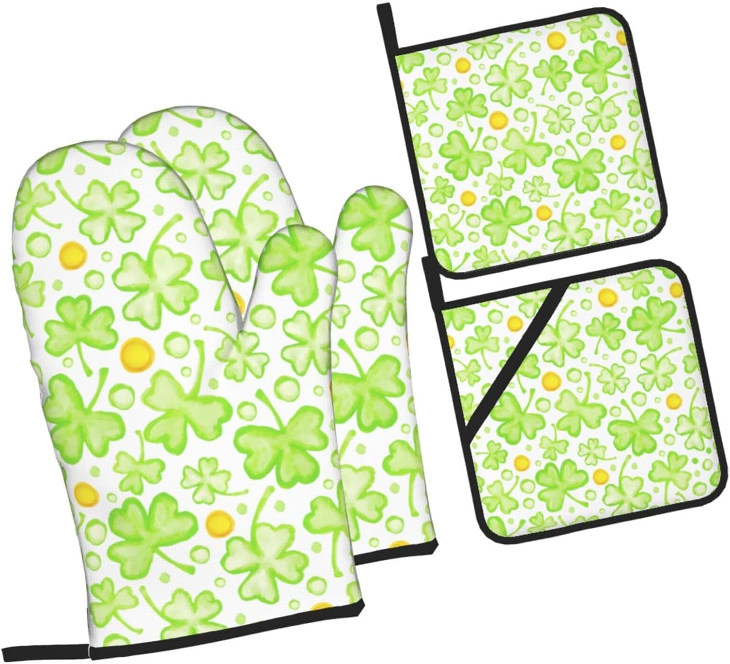 St Patricks Day Oven Mitts 4 Pcs Heat Resistant Set 1