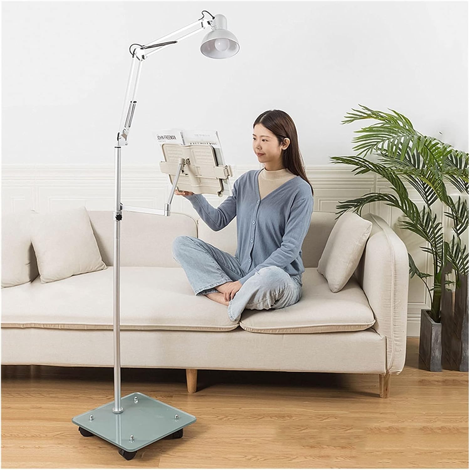 Adjustable Tablet Floor Stand with Wheels