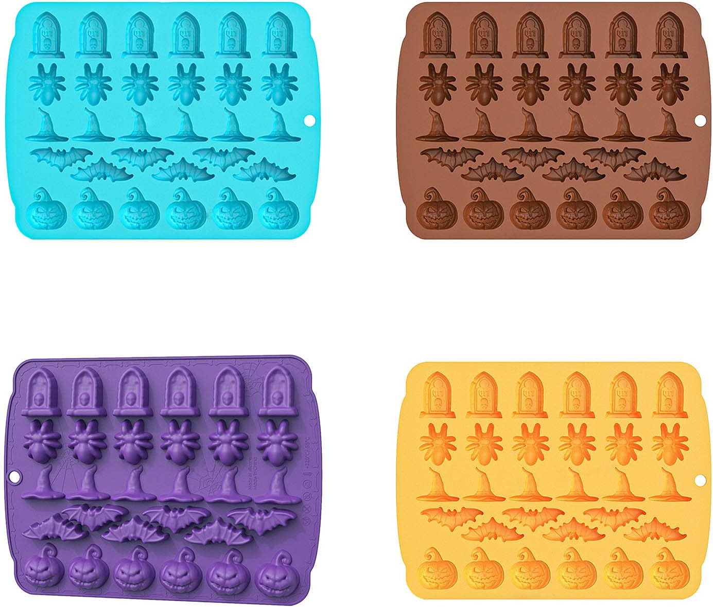 Junhcone Halloween Silicone Baking Molds 4 Colors