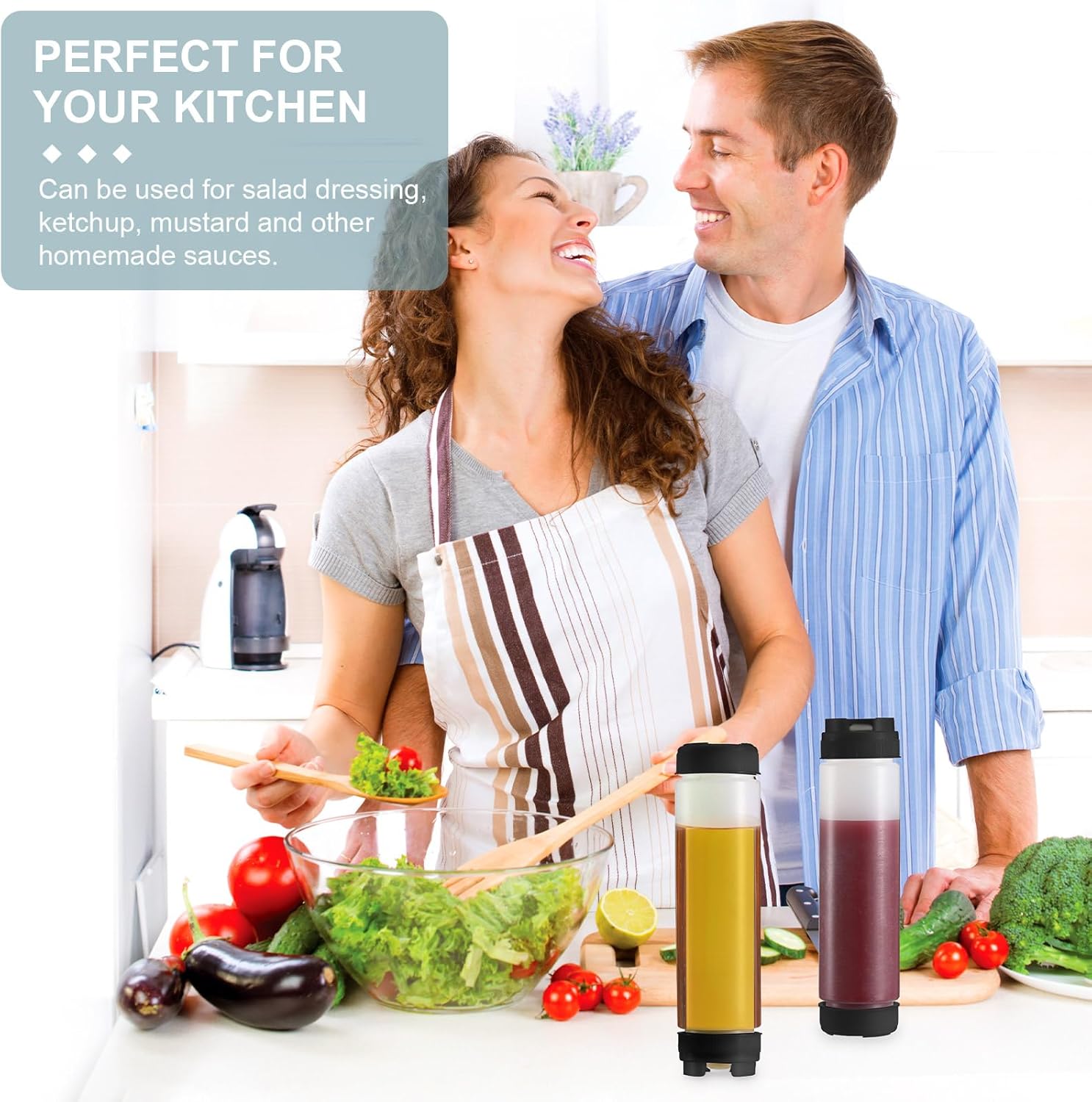 Sabary 6 Pcs 16 oz Condiment Squeeze Bottles with Inverted Design