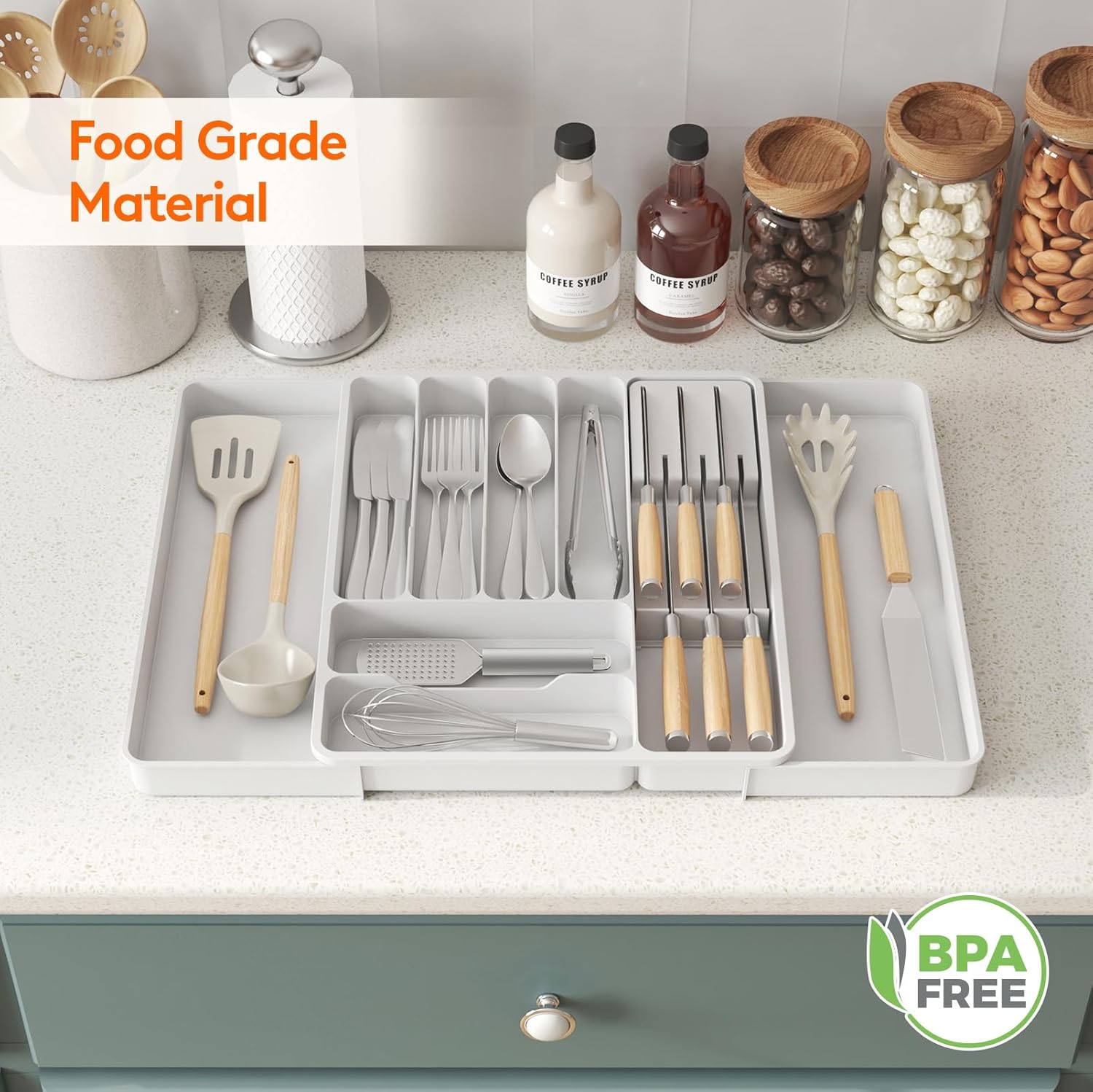 Lifewit Expandable Flatware Organizer for Kitchen Drawers