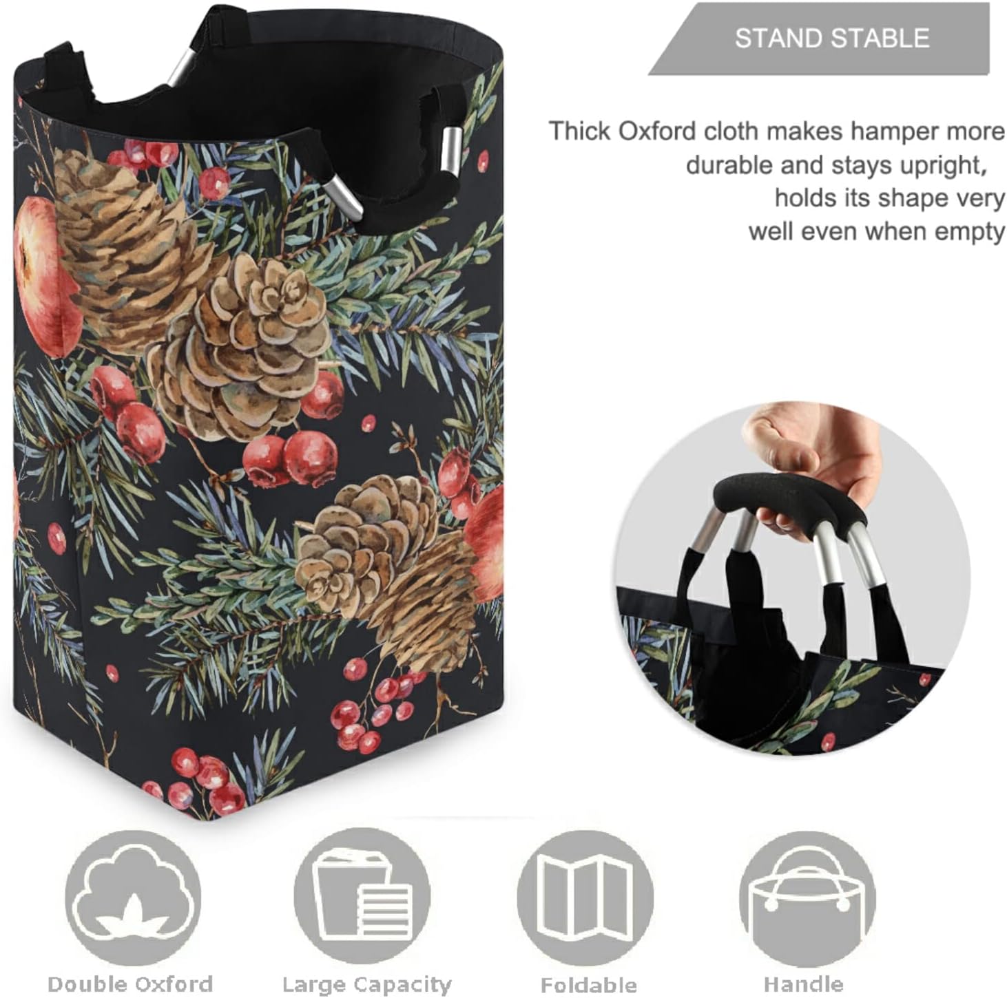 Visesunny Large Laundry Hamper Basket with Waterproof Fabric