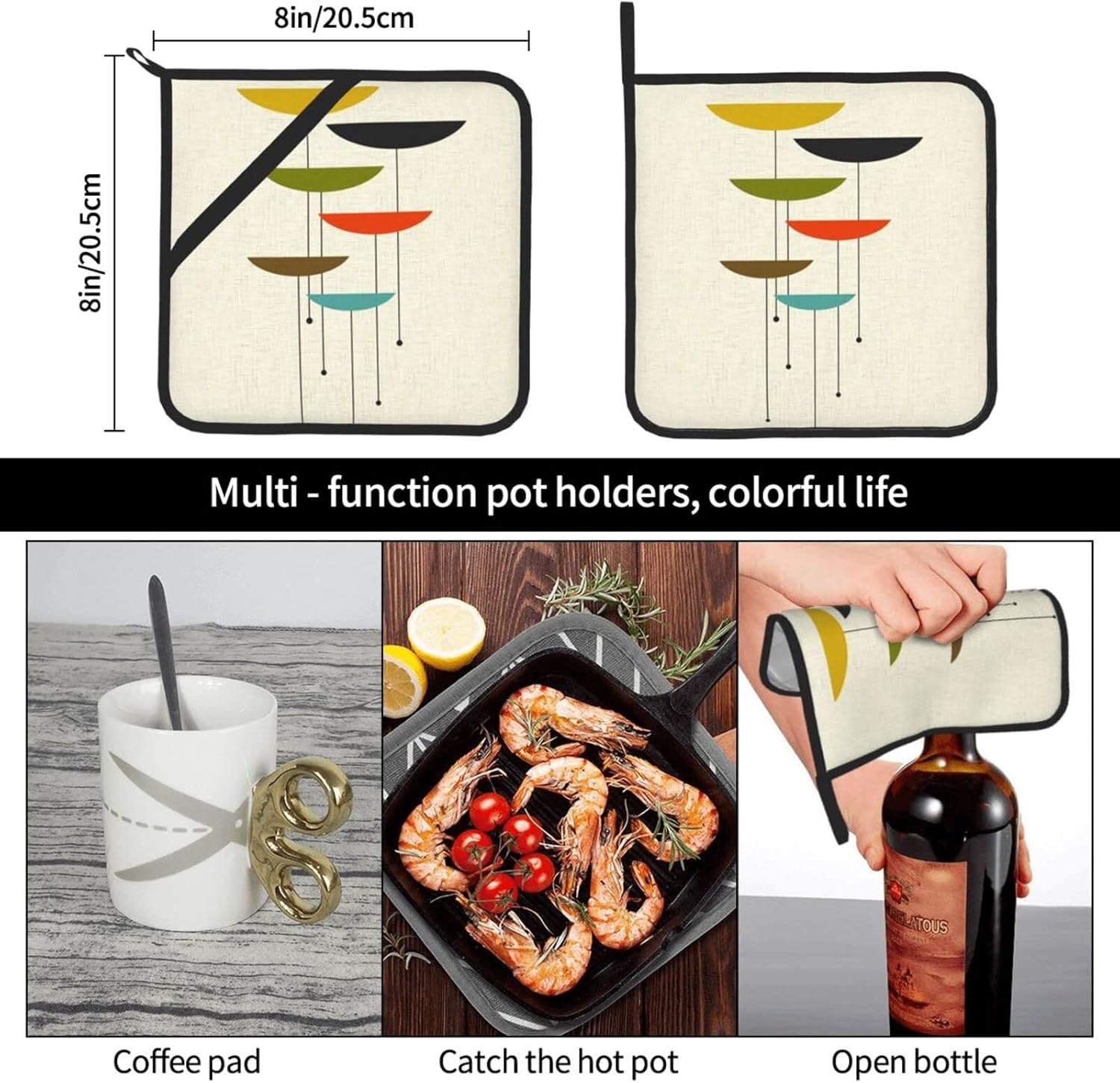 Ruzoap 2pcs Oven Mitts Potholders Set