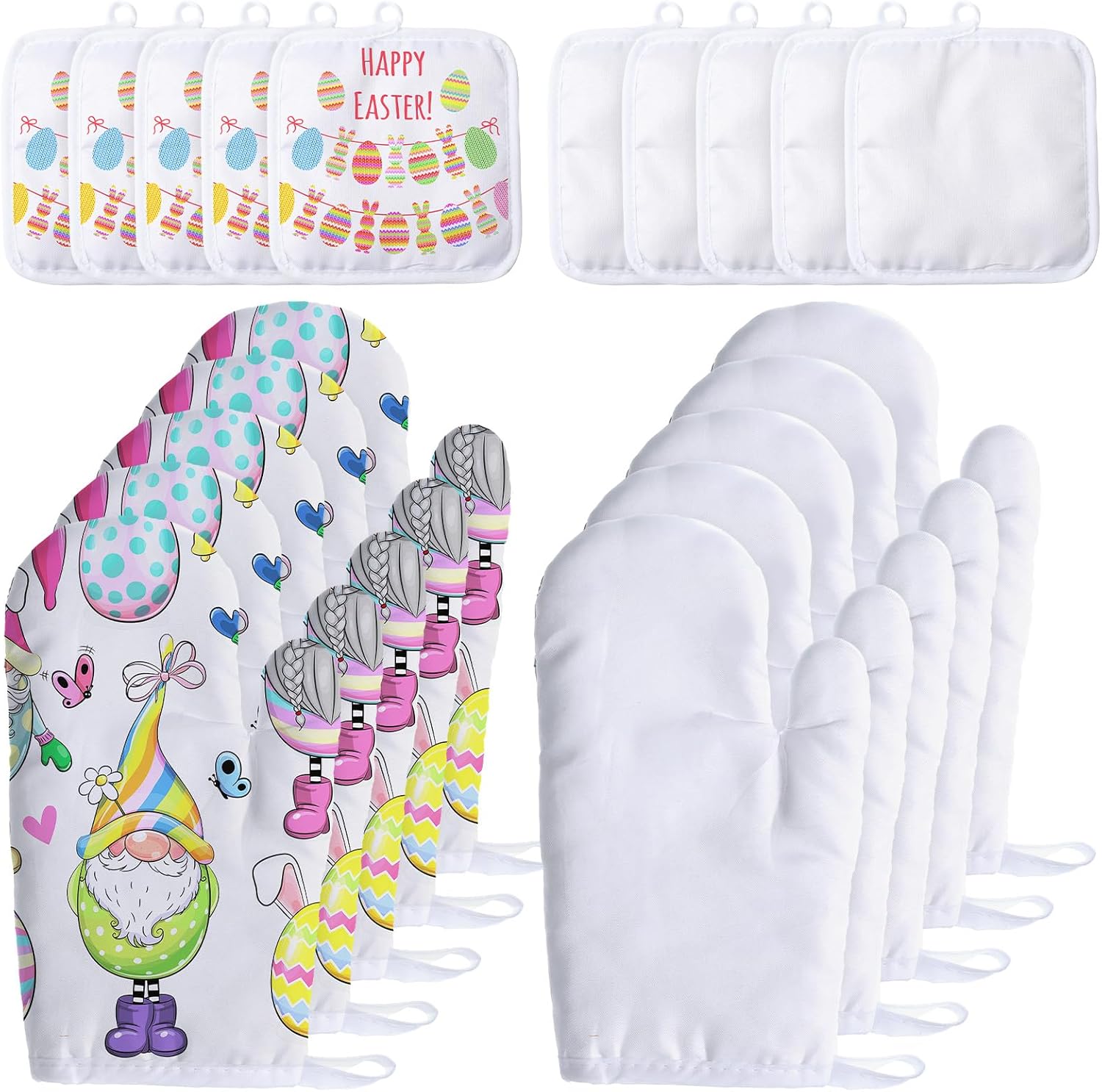 Patelai 20pcs Blank Sublimation Oven Mitts Set