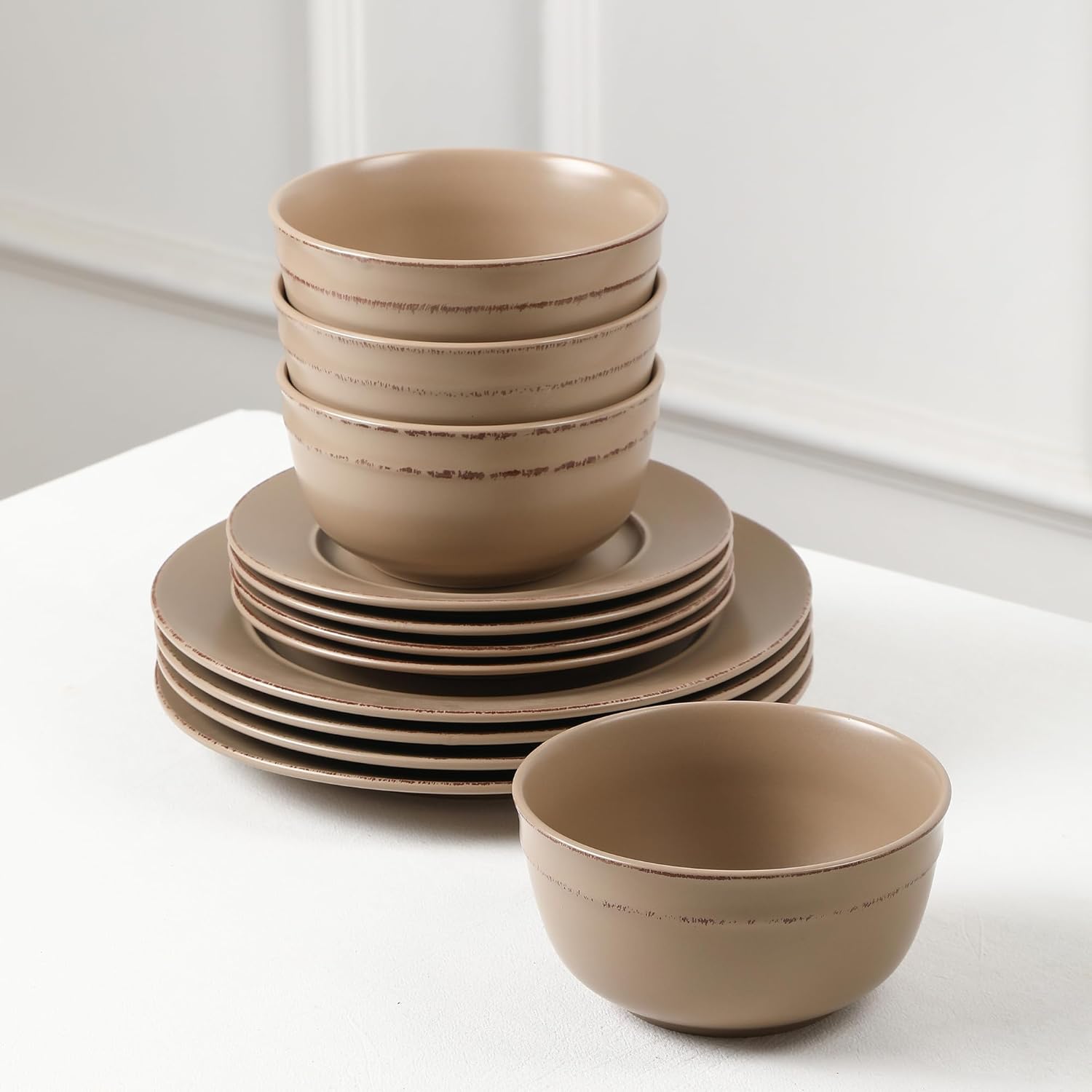 Earth Clay Hazel 12-Piece Stoneware Dinnerware Set 1