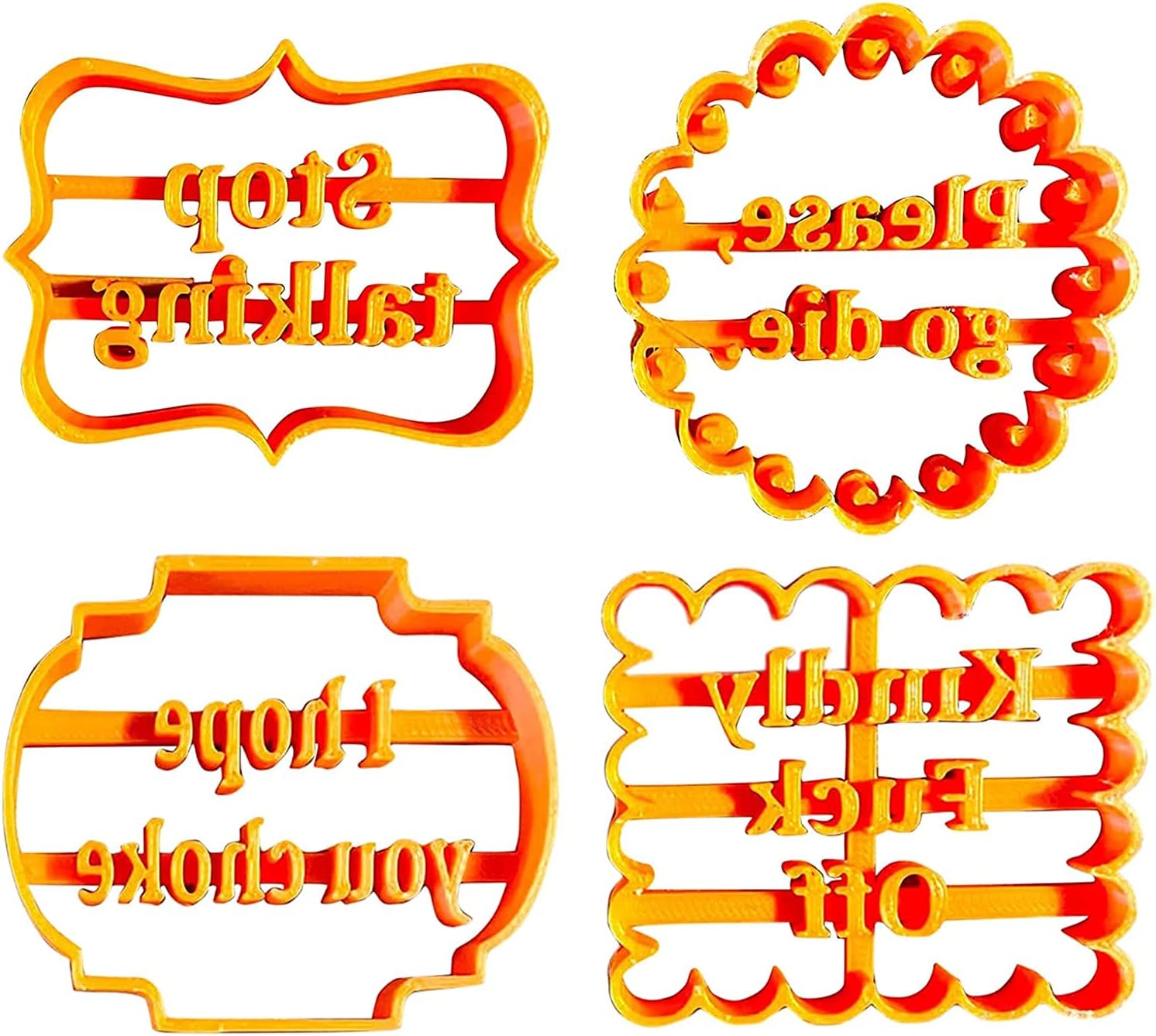 Dycica 4PCS Funny Cookie Moulds Set for Baking and Parties