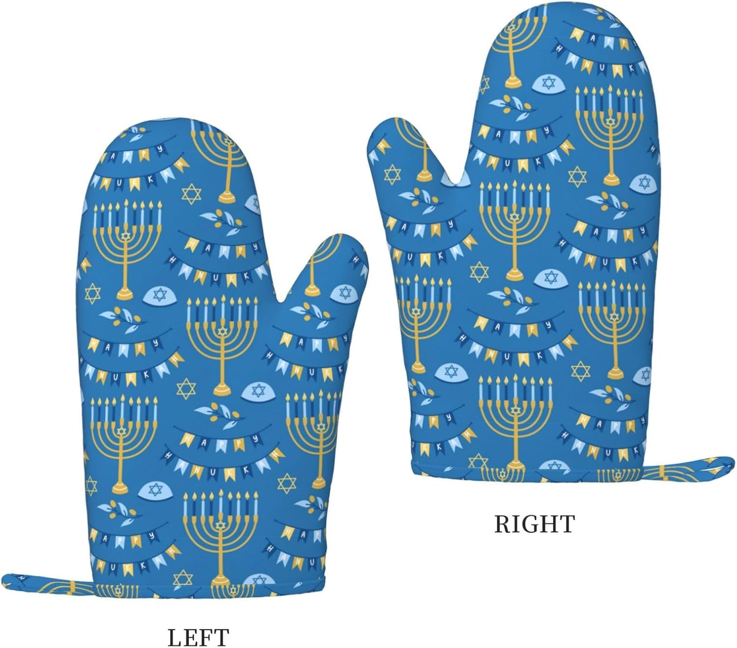 Happy Hanukkah Oven Mitts for Kitchen Use 1