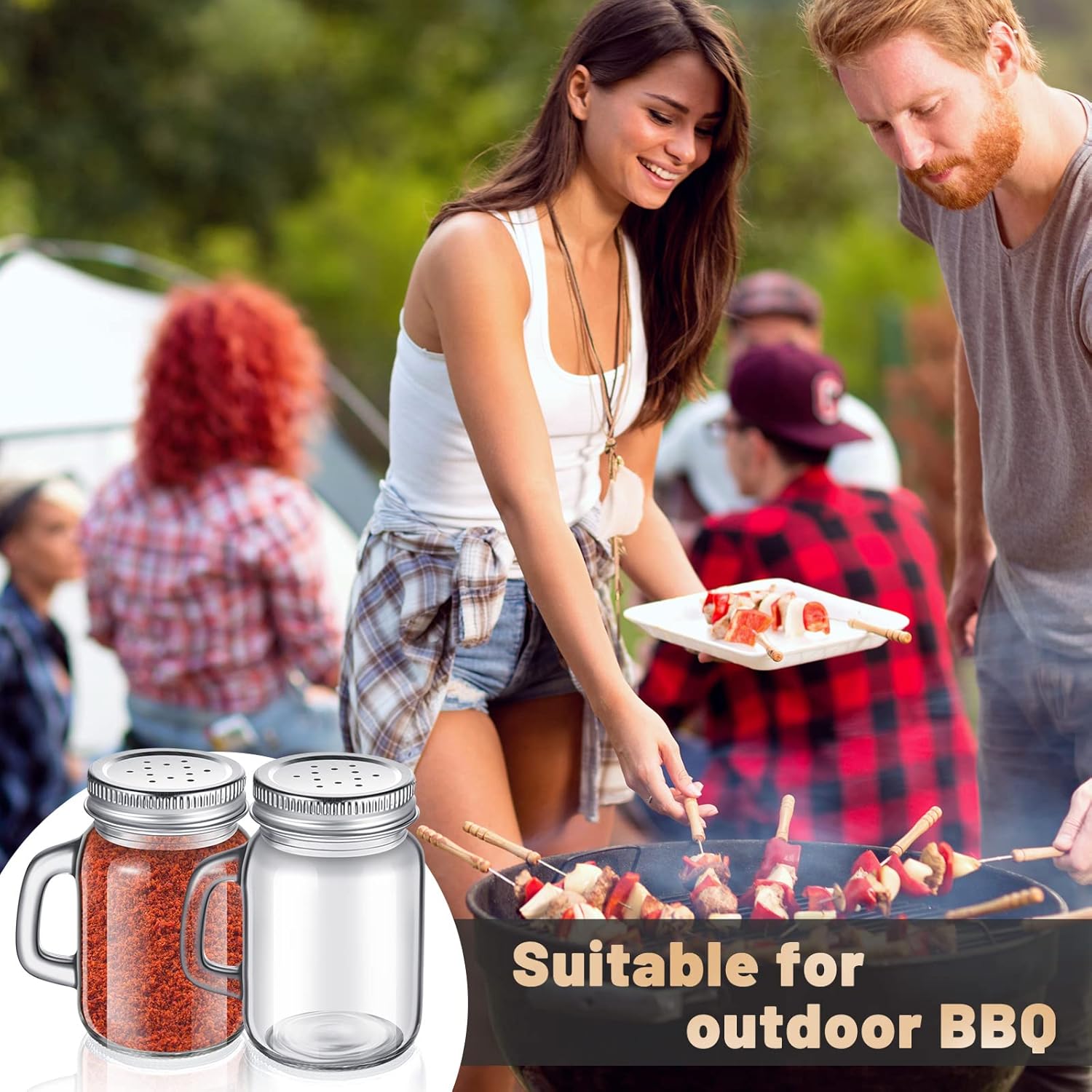 12-Piece Clear Glass Salt Pepper Shaker Set