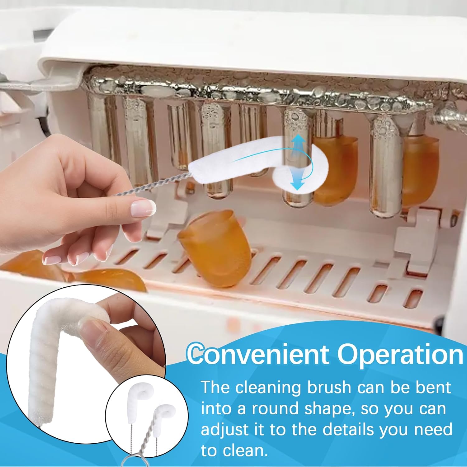 Orizizhic 12Pcs Ice Maker Cleaning Brush Set