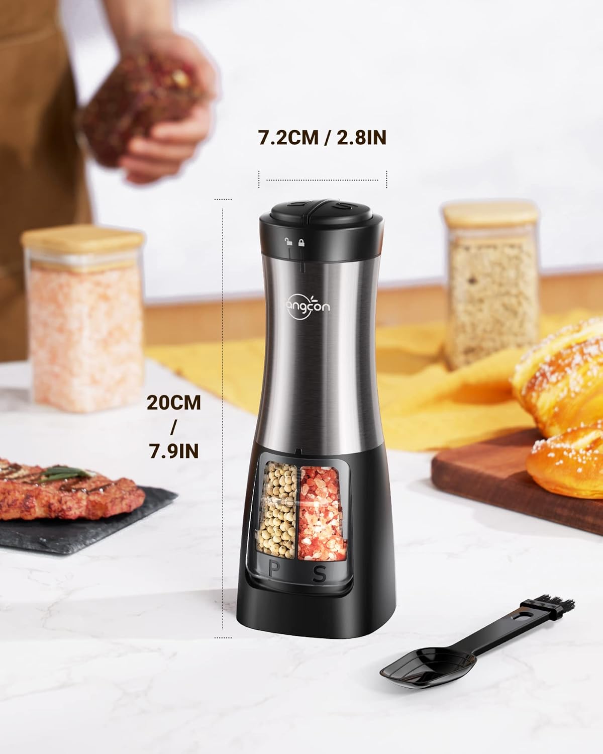 SANGCON 2 in 1 Electric Salt Pepper Mill Set