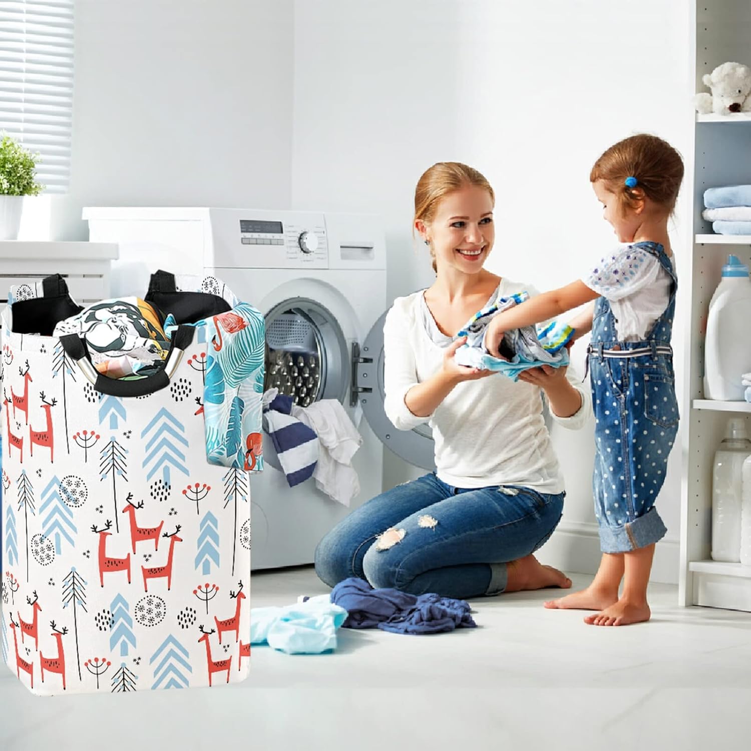visesunny Foldable Laundry Hamper with Waterproof Liner