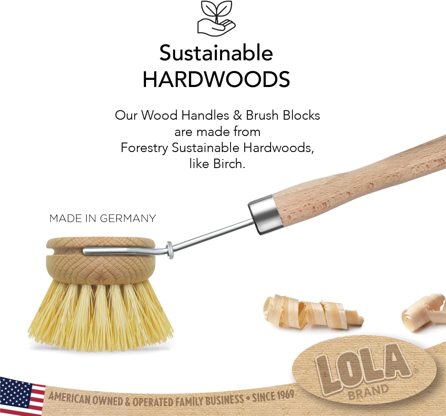 LOLA Original Tampico Brush - Sustainable Wood Handle 2 Diameter