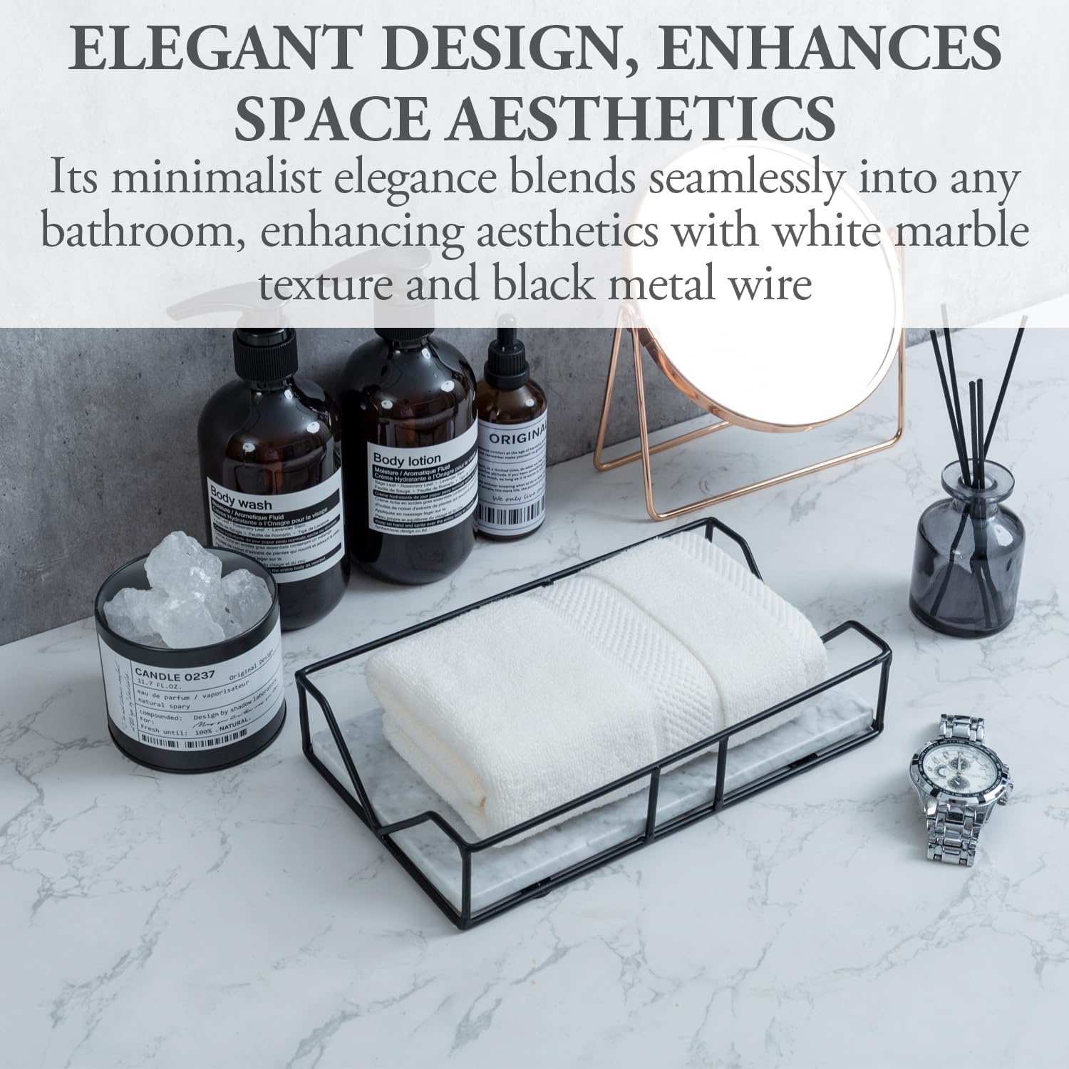 MyGift Deluxe Paper Towel Holder with Marble Base