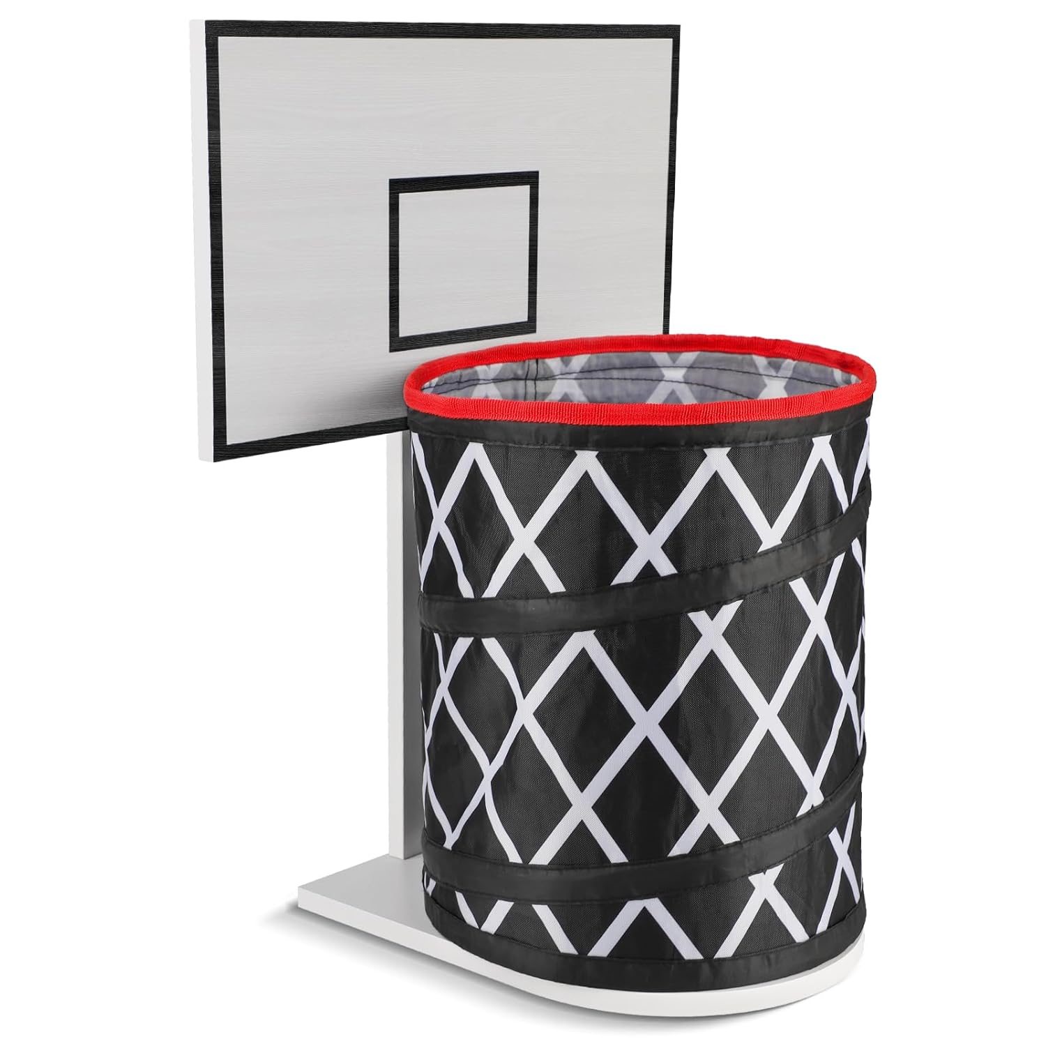 LXURY Basketball Hoop Trash Can - Collapsible Wastebasket for Home Office Gym