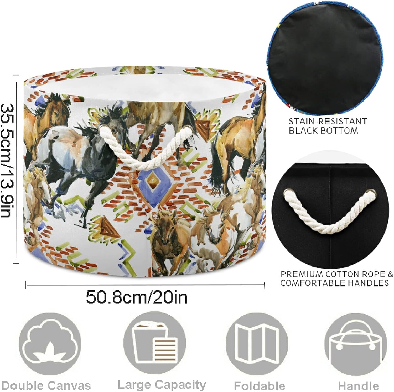 Visesunny Large Cotton Rope Storage Basket for Home