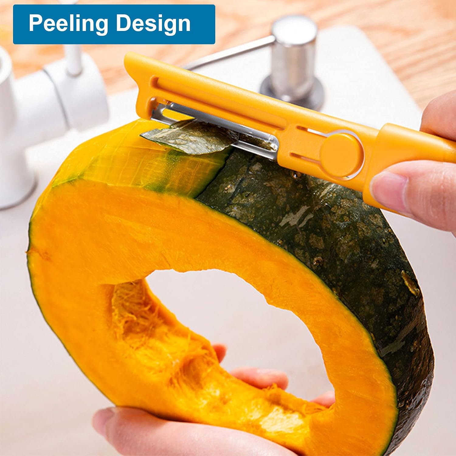 Ganganmax Vegetable Cleaner Brush with Peeler 2-in-1 Green