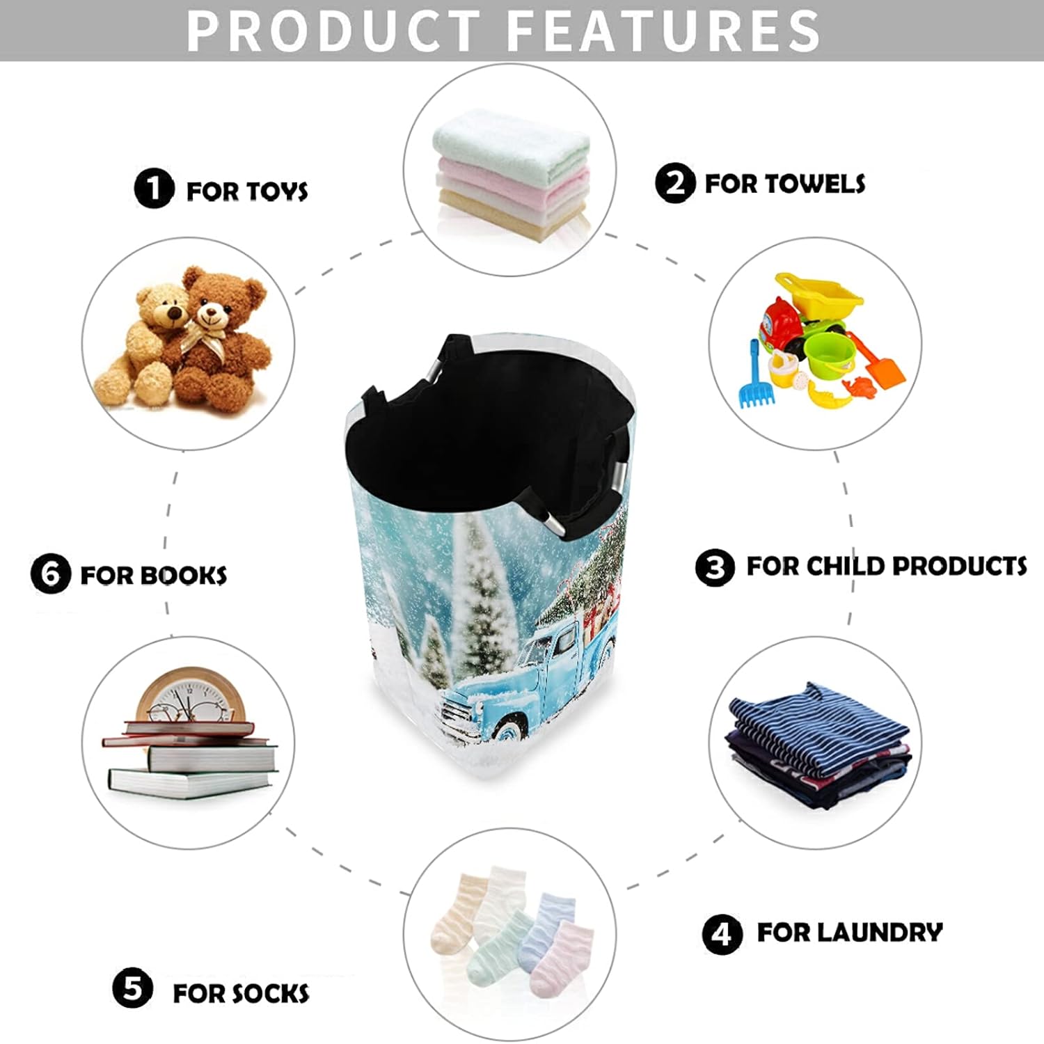 visesunny Large Laundry Hamper Basket with Gifts