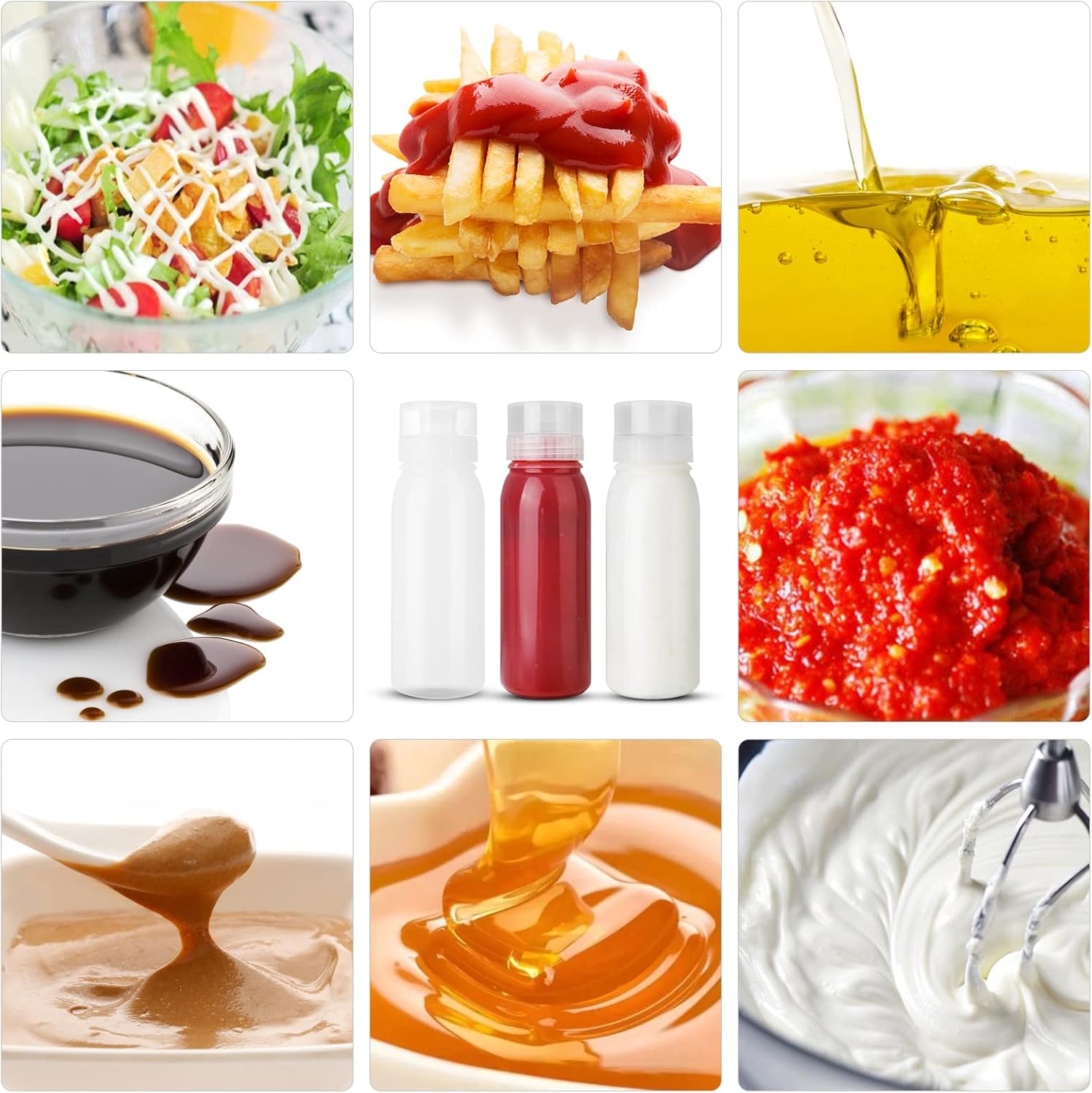Zlxtxpor Condiment Squeeze Bottles 3-Pack 14oz