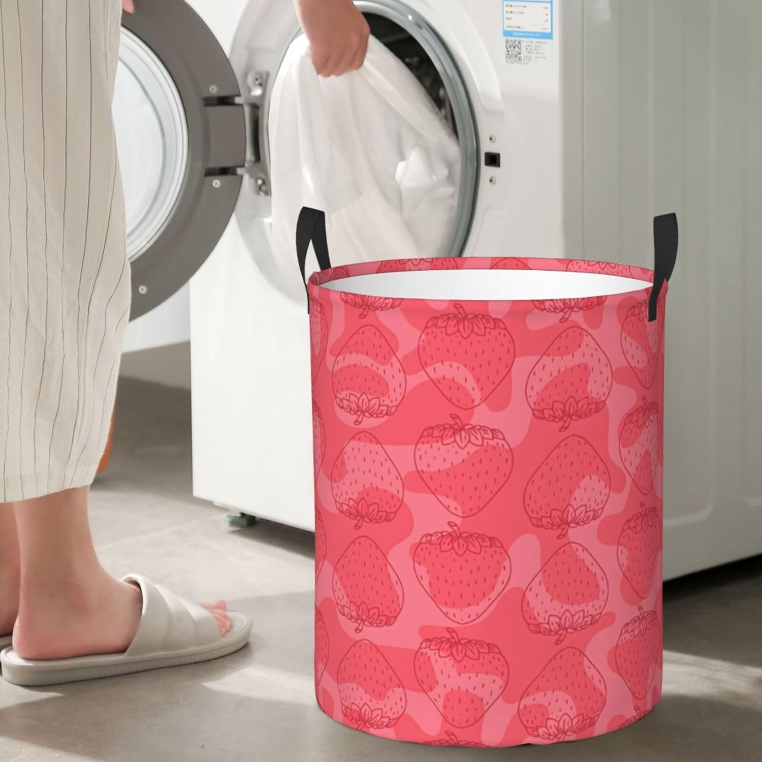 Strawberry Foldable Laundry Basket with Handles