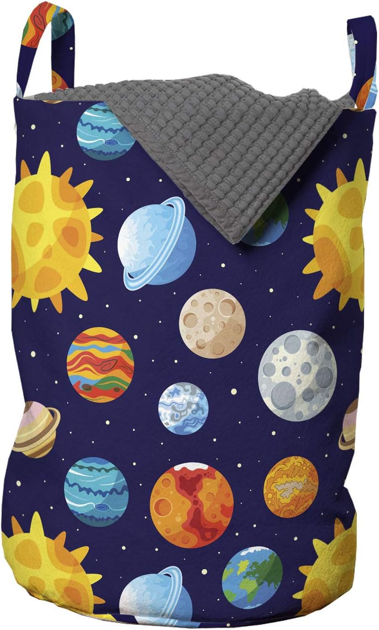 Ambesonne Outer Space Laundry Bag with Planets Sun Illustration 13 x 19