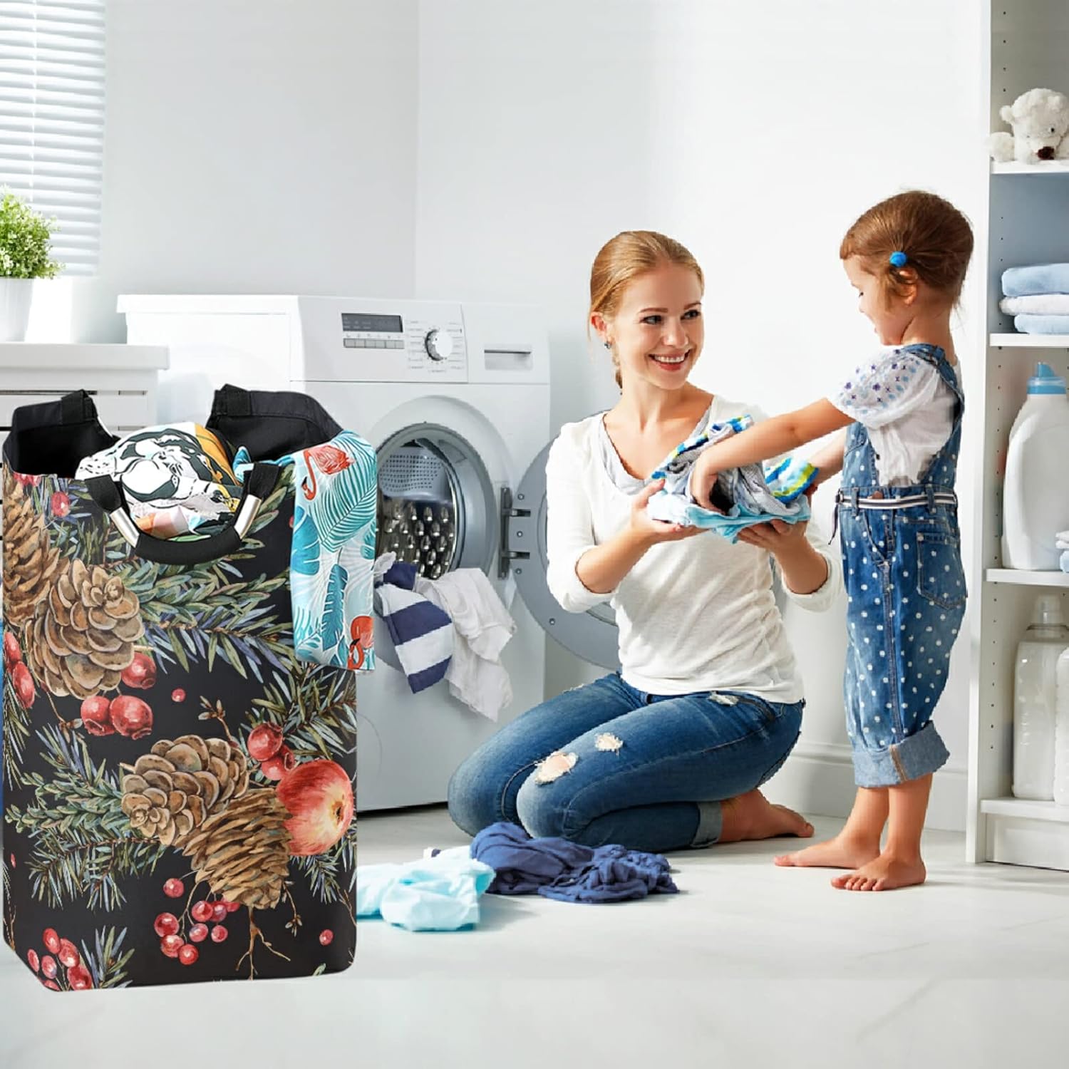 Visesunny Large Laundry Hamper Basket with Waterproof Fabric