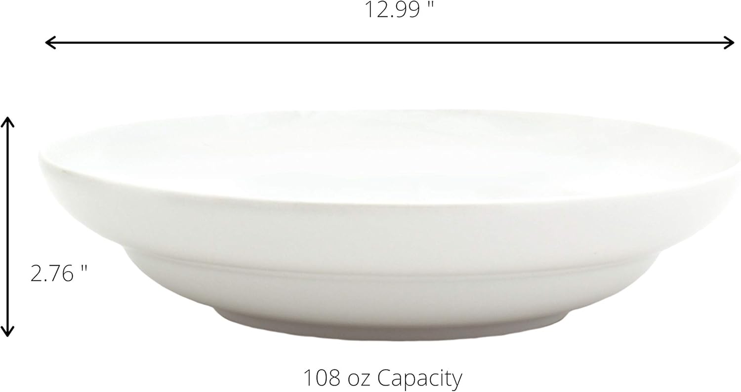 Euro Ceramica Essential Collection Porcelain Serving Bowl Classic White