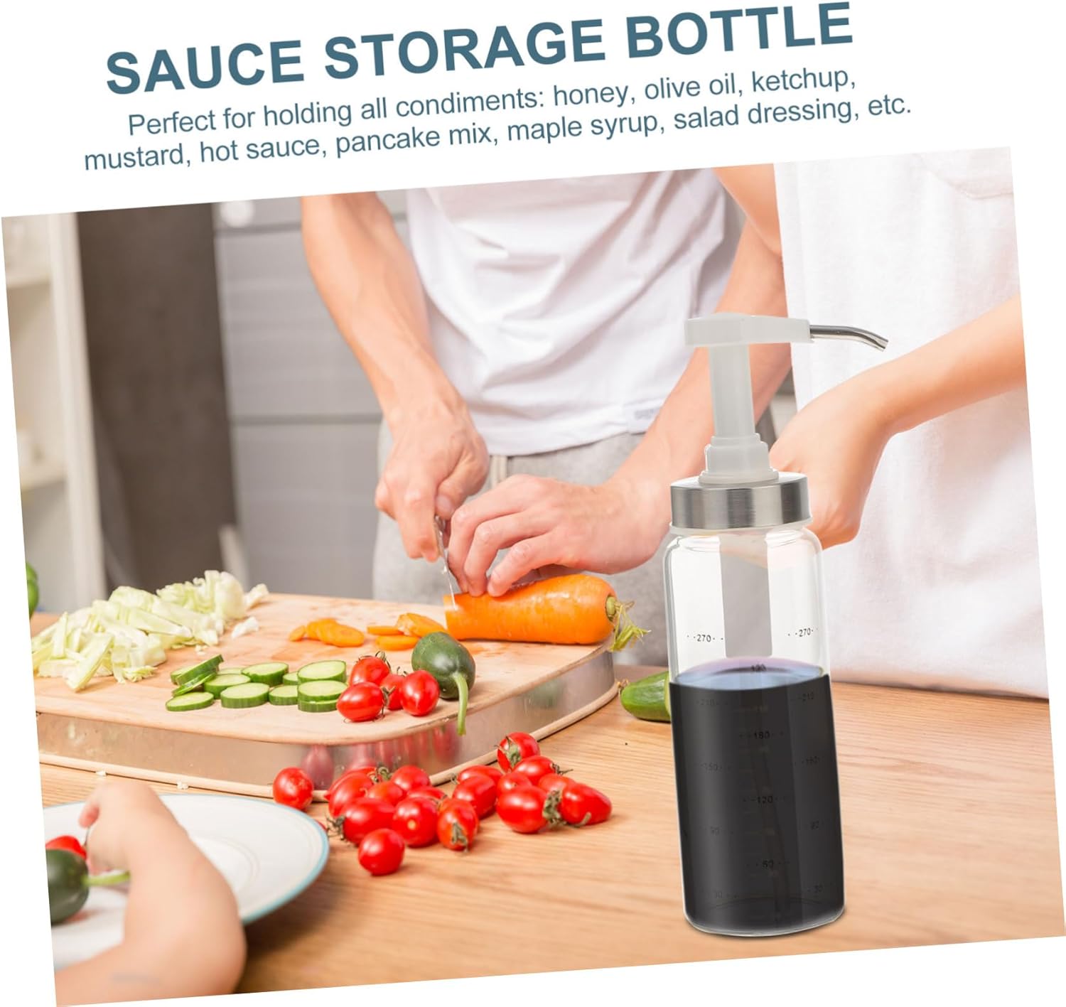 Alipis 300ml Squeeze Sauce Bottle with Spring Lid