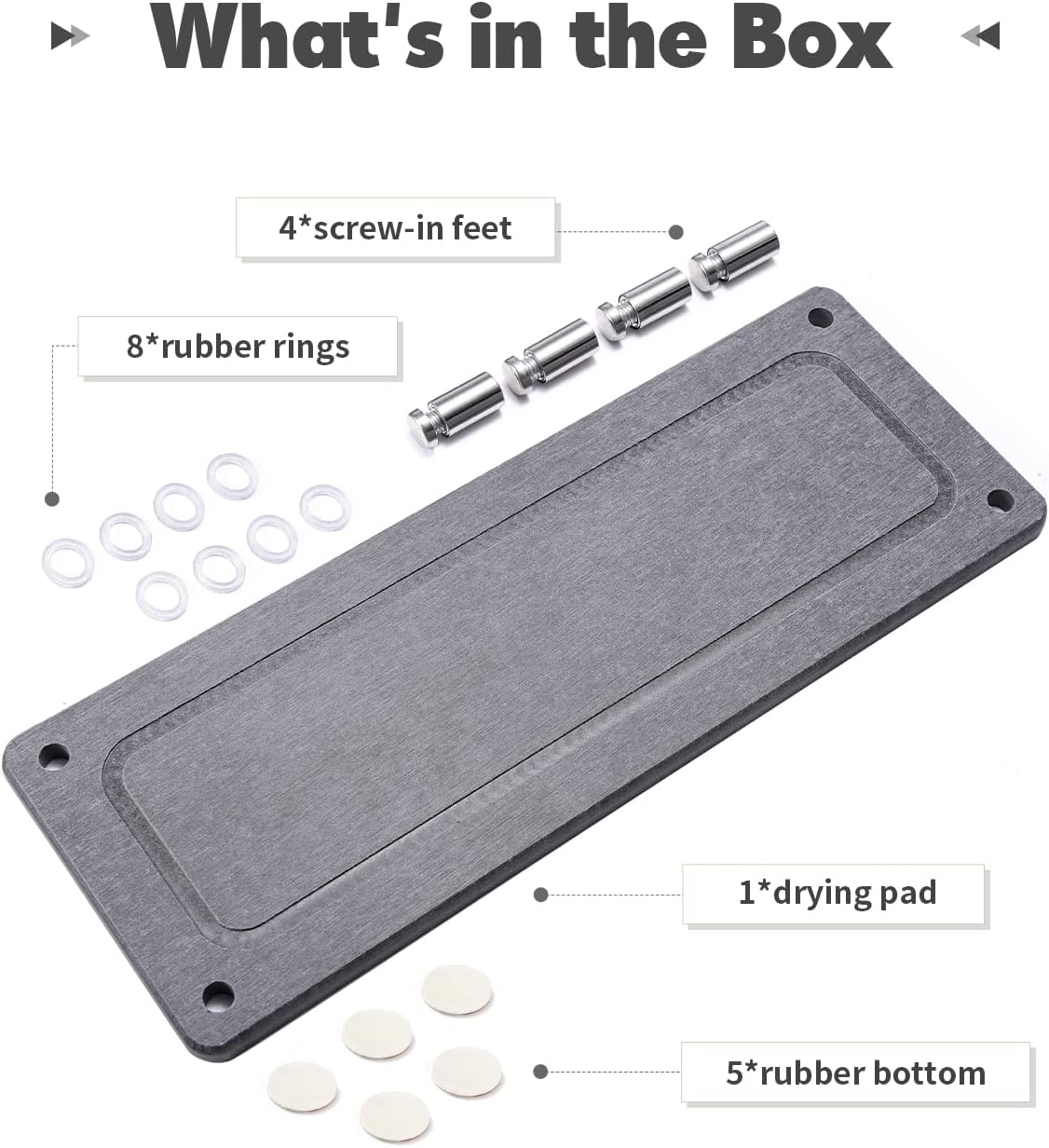 Johamoo Quick Dry Stone Sink Tray - Grey