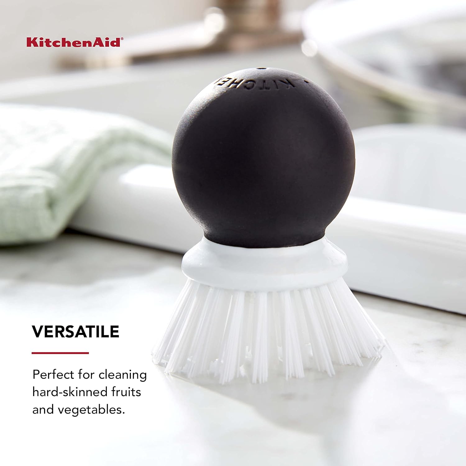 KitchenAid Soft Grip Vegetable Brush 205 Inch Black